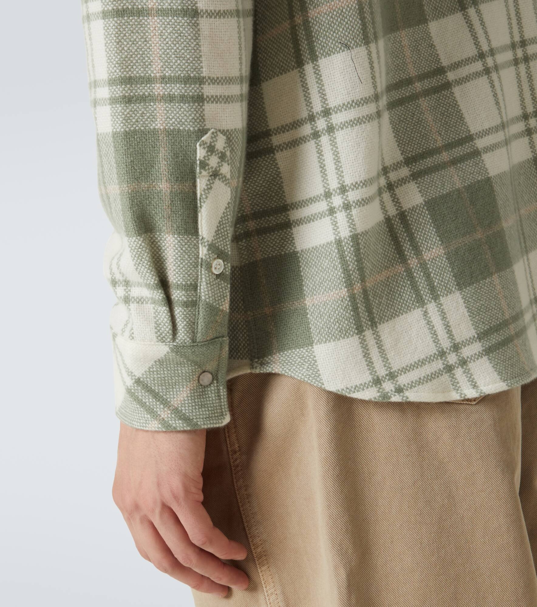 Plaid cashmere shirt - 6