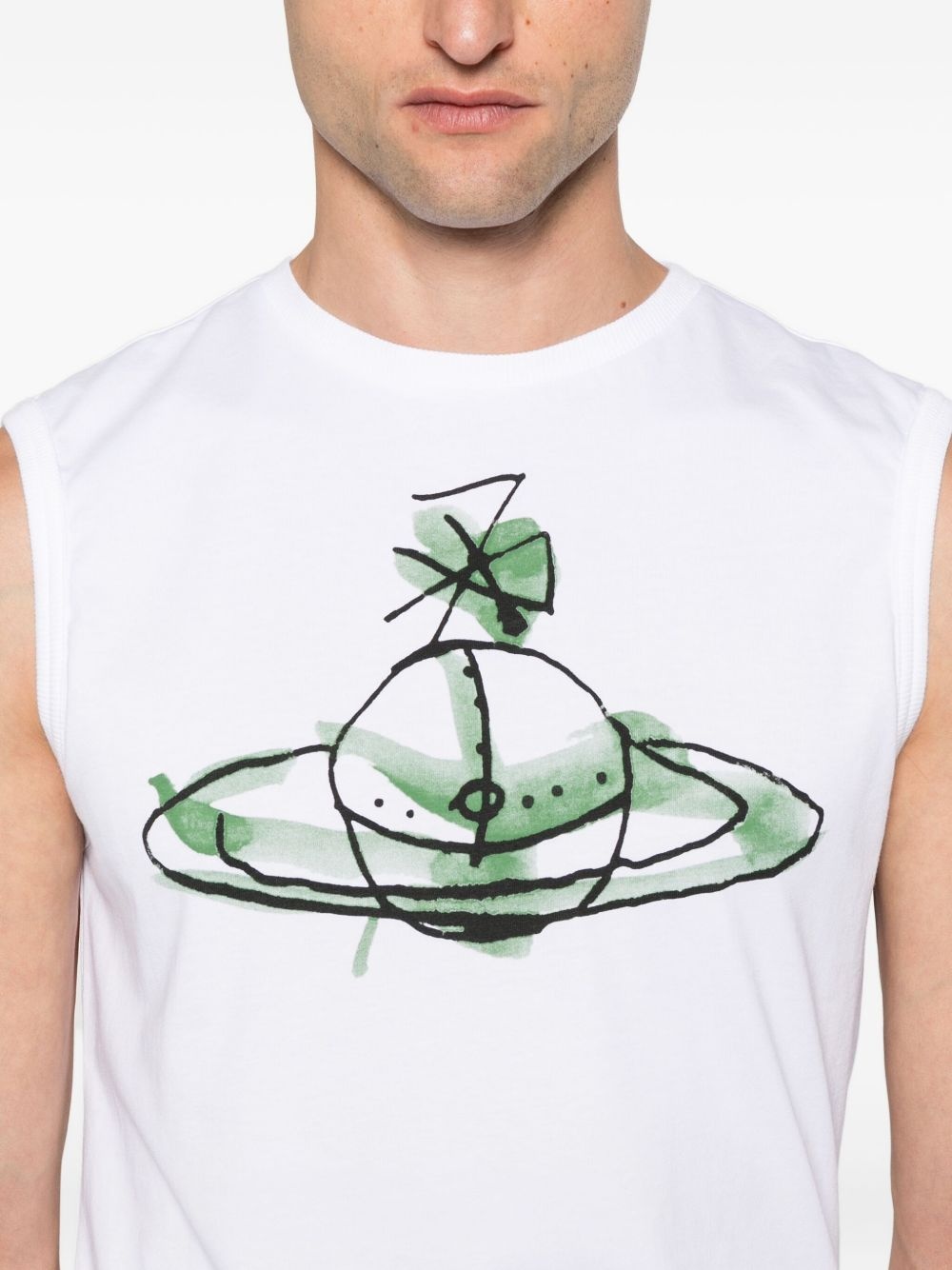 orb-print tank top - 4
