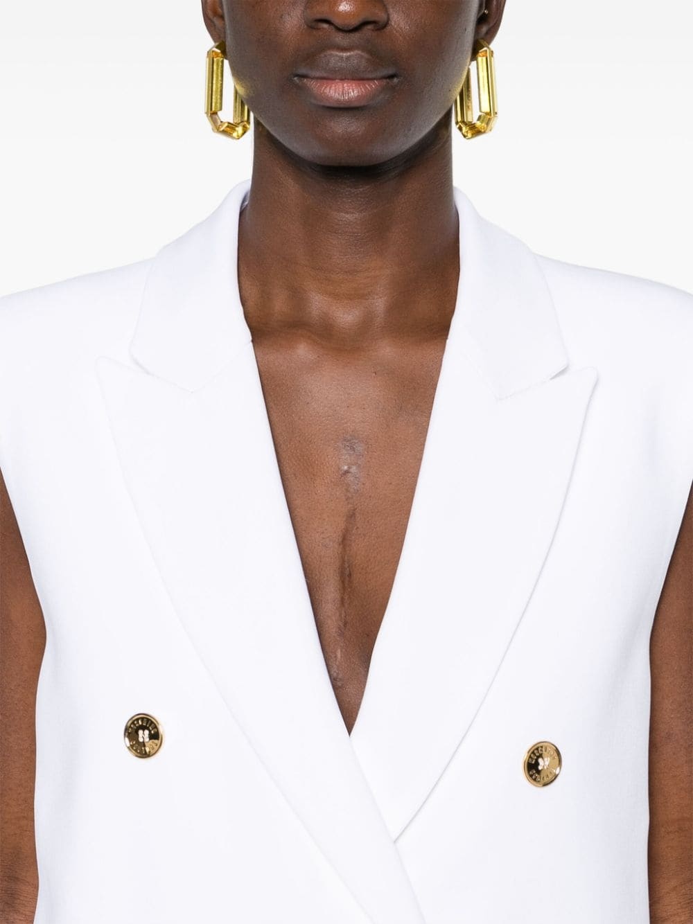 double-breasted blazer gilet - 5