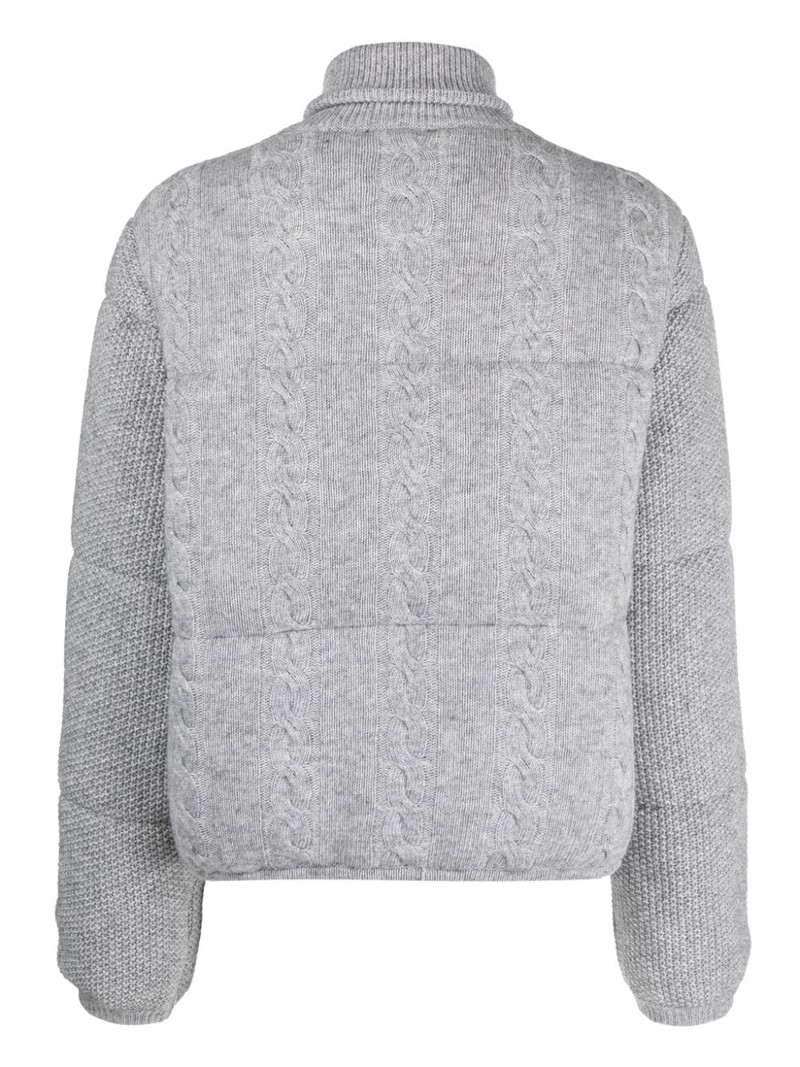 GCDS cable-knit zip-up bomber jacket outlook