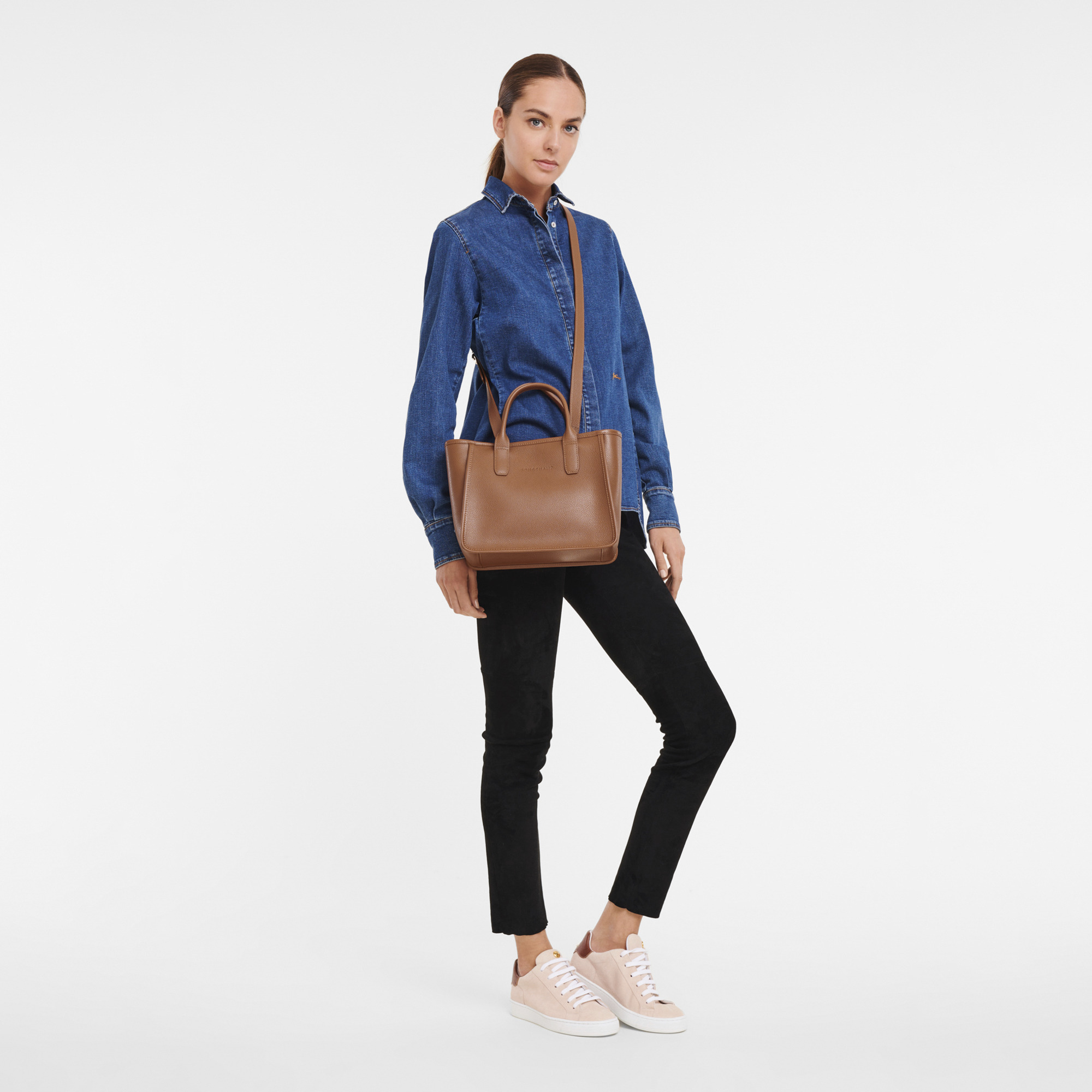 Longchamp Le Foulonné M Tote bag Caramel - Leather | REVERSIBLE