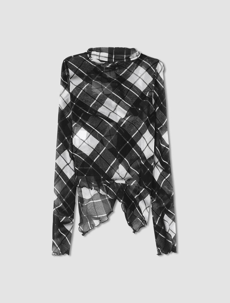 Top con stampa Distorted Tartan - 3