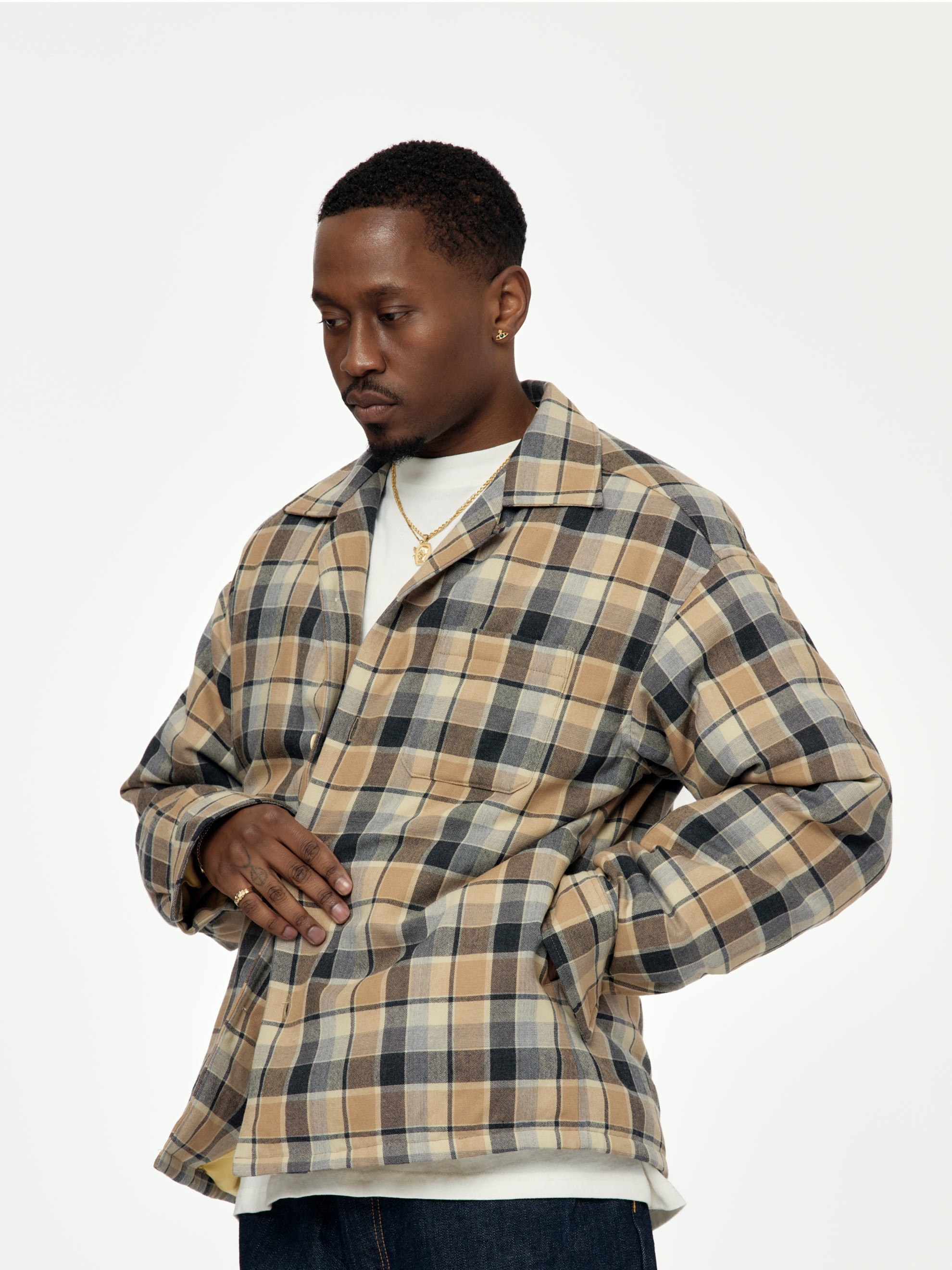 KEESEY CHECK DOWN JKT (BEIGE) - 2