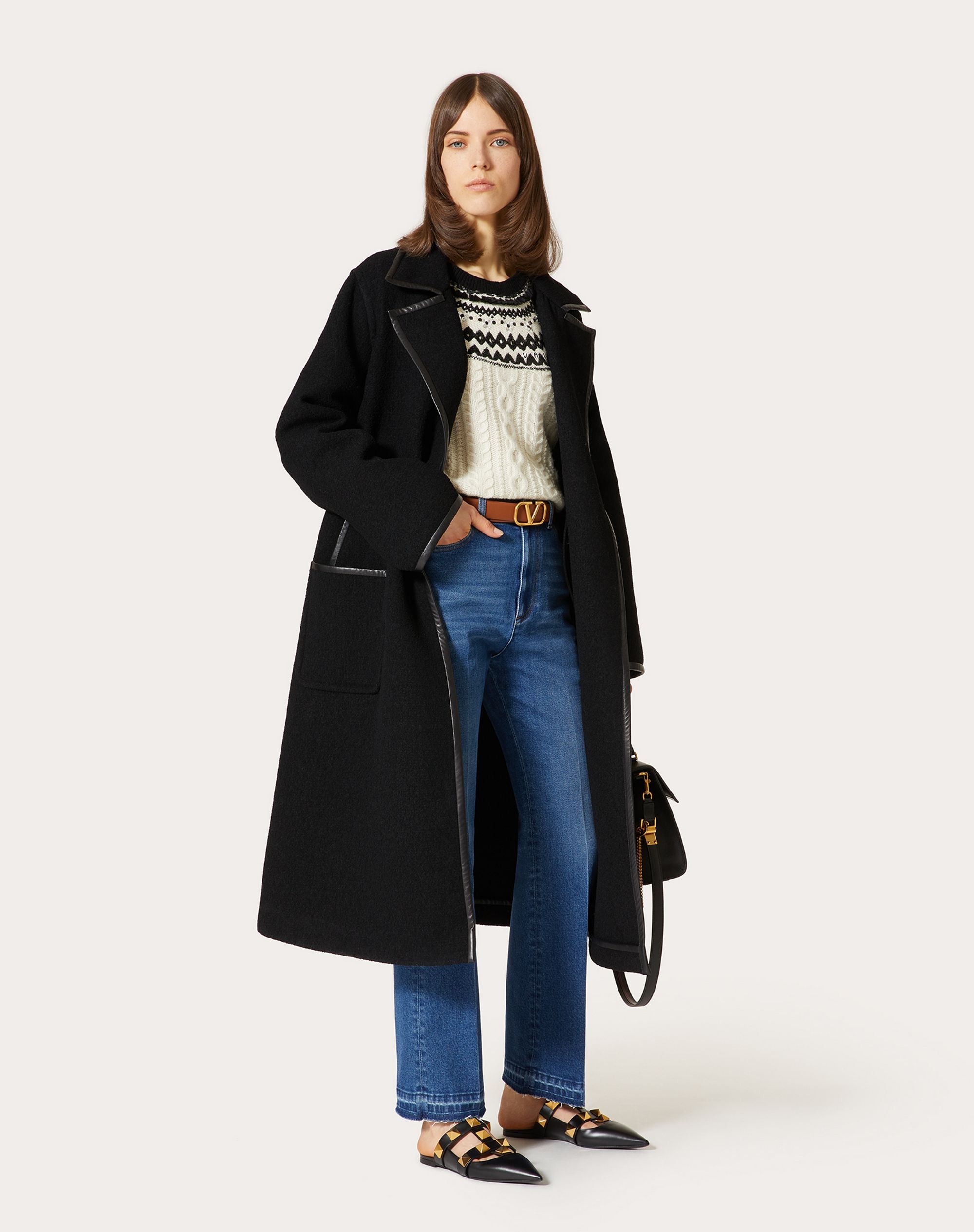 COAT WITH LEATHER DETAILS - 2