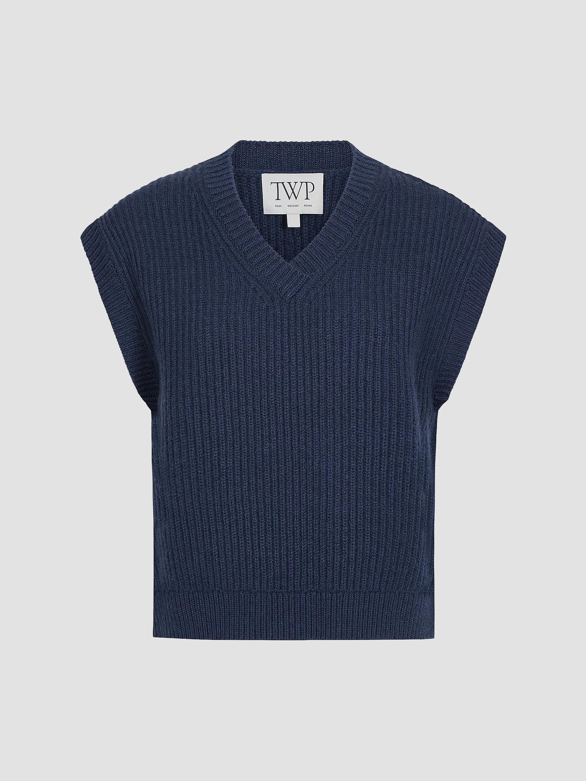 Women's Trying My Vest Cashmere Sweater Vest - Blue Nights - 1