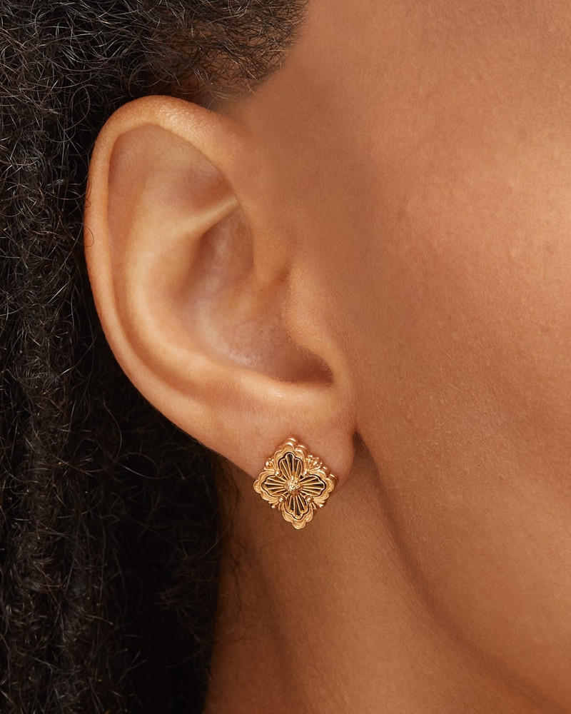 Buccellati Opera Tulle 18K Gold Onyx Earrings outlook