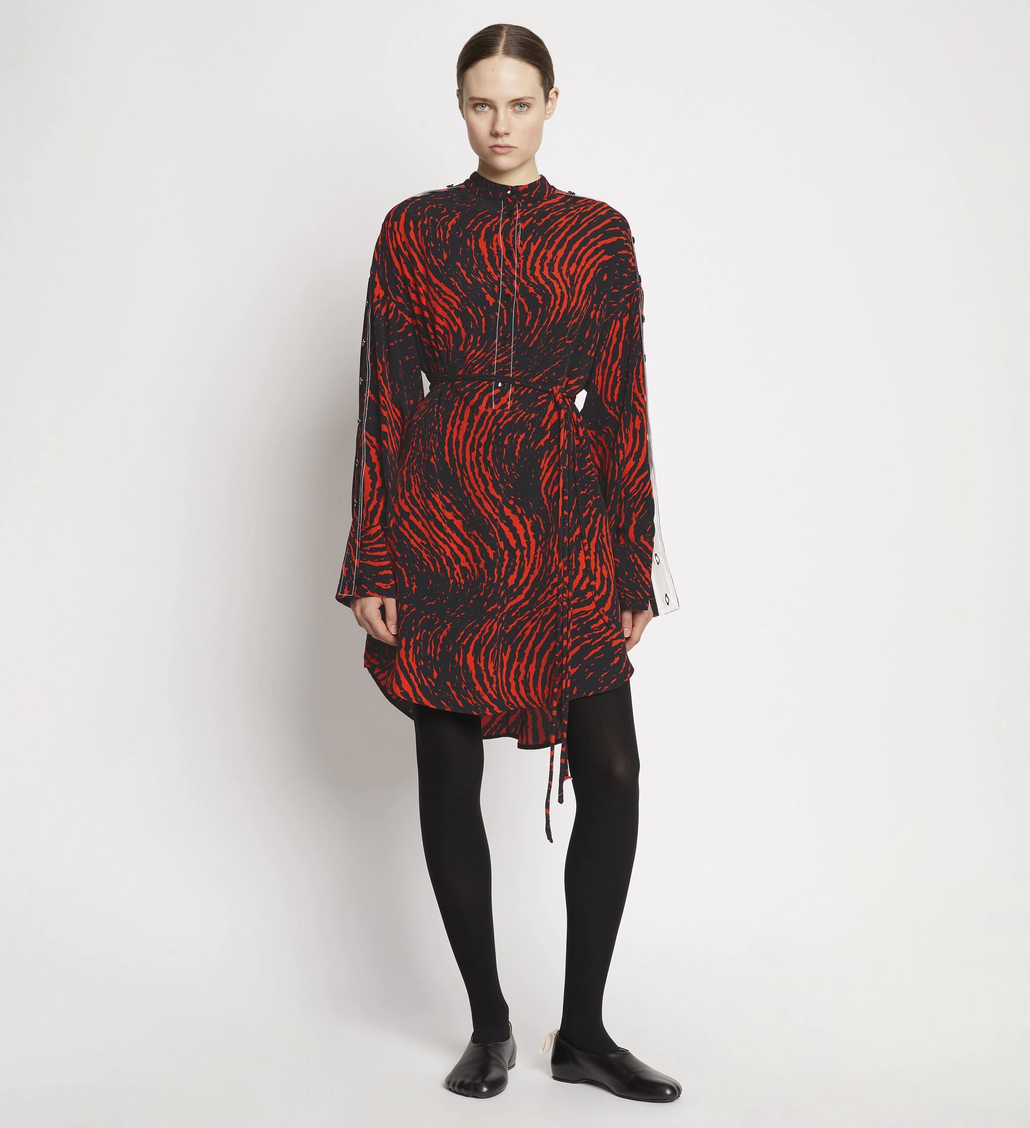 Leopard Crepe de Chine Shirt Dress - 2