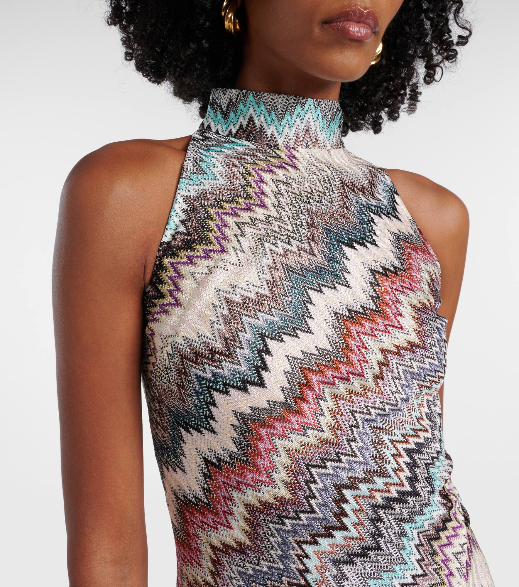 Zig Zag embellished lamé minidress - 4