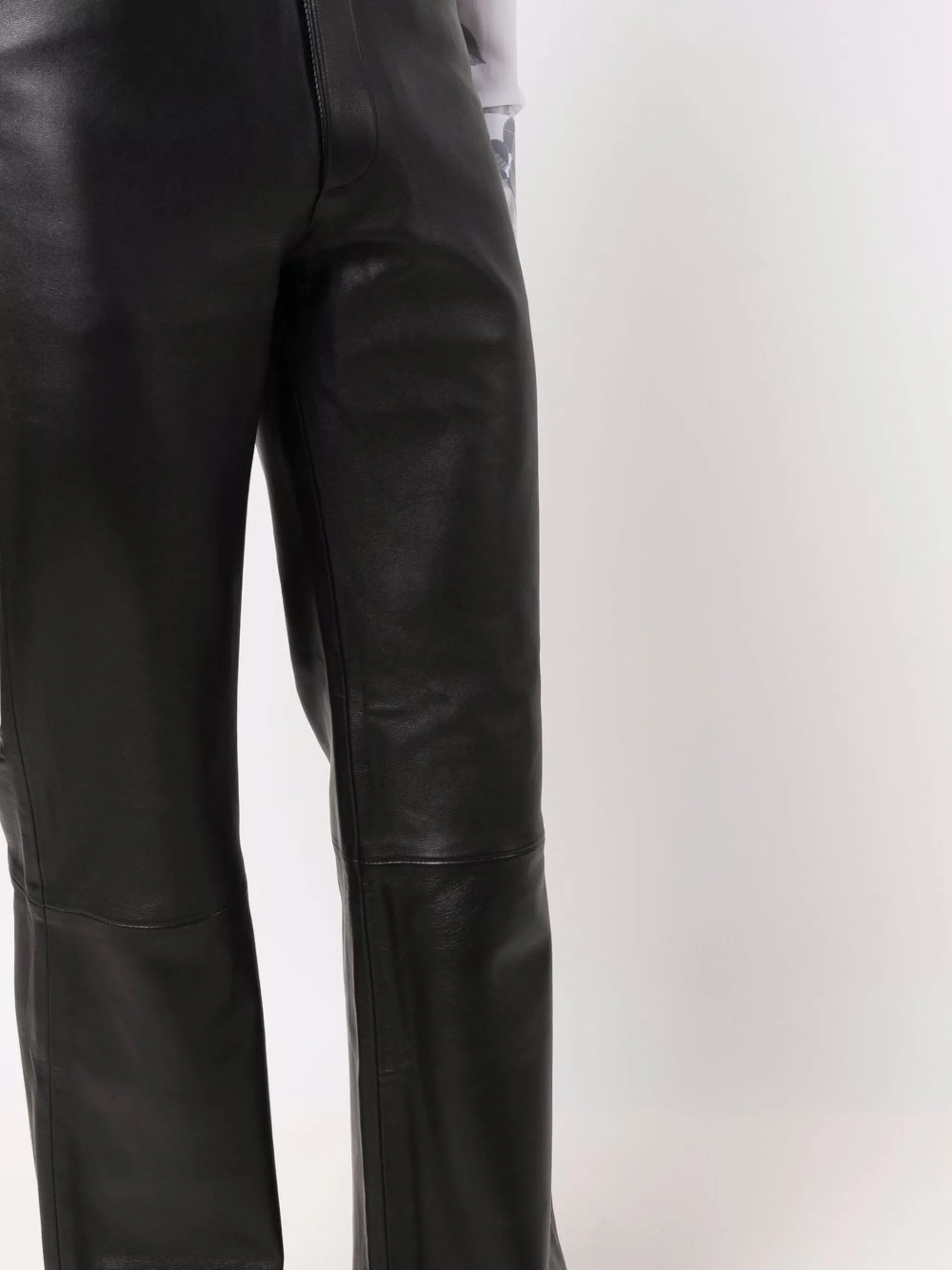 Ernest W. Baker Leather Flare-leg Trousers - 3