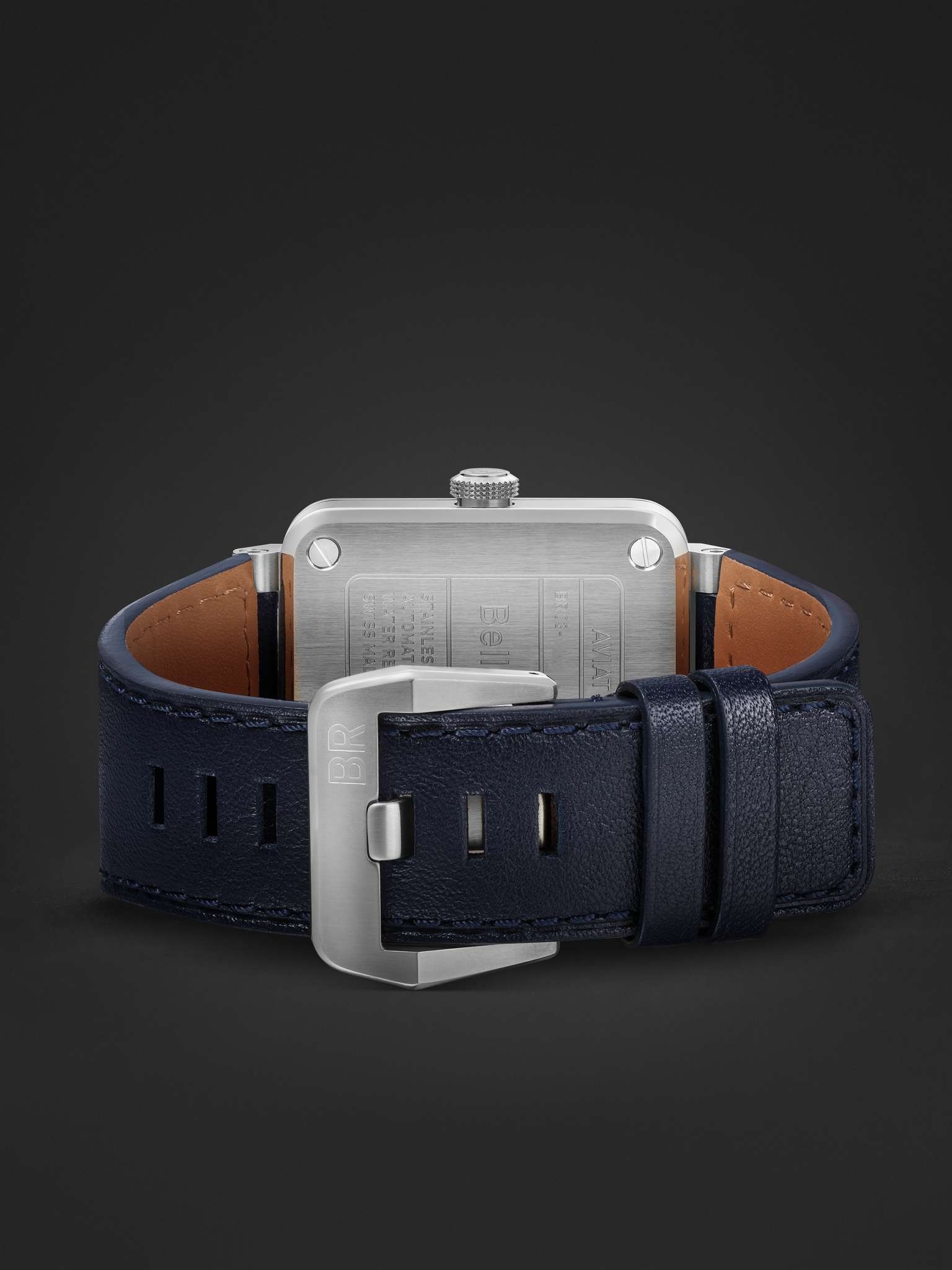 BR 03 Automatic 41mm Stainless Steel and Leather Watch, Ref. No. BR03A-BLU-ST/SCA - 6