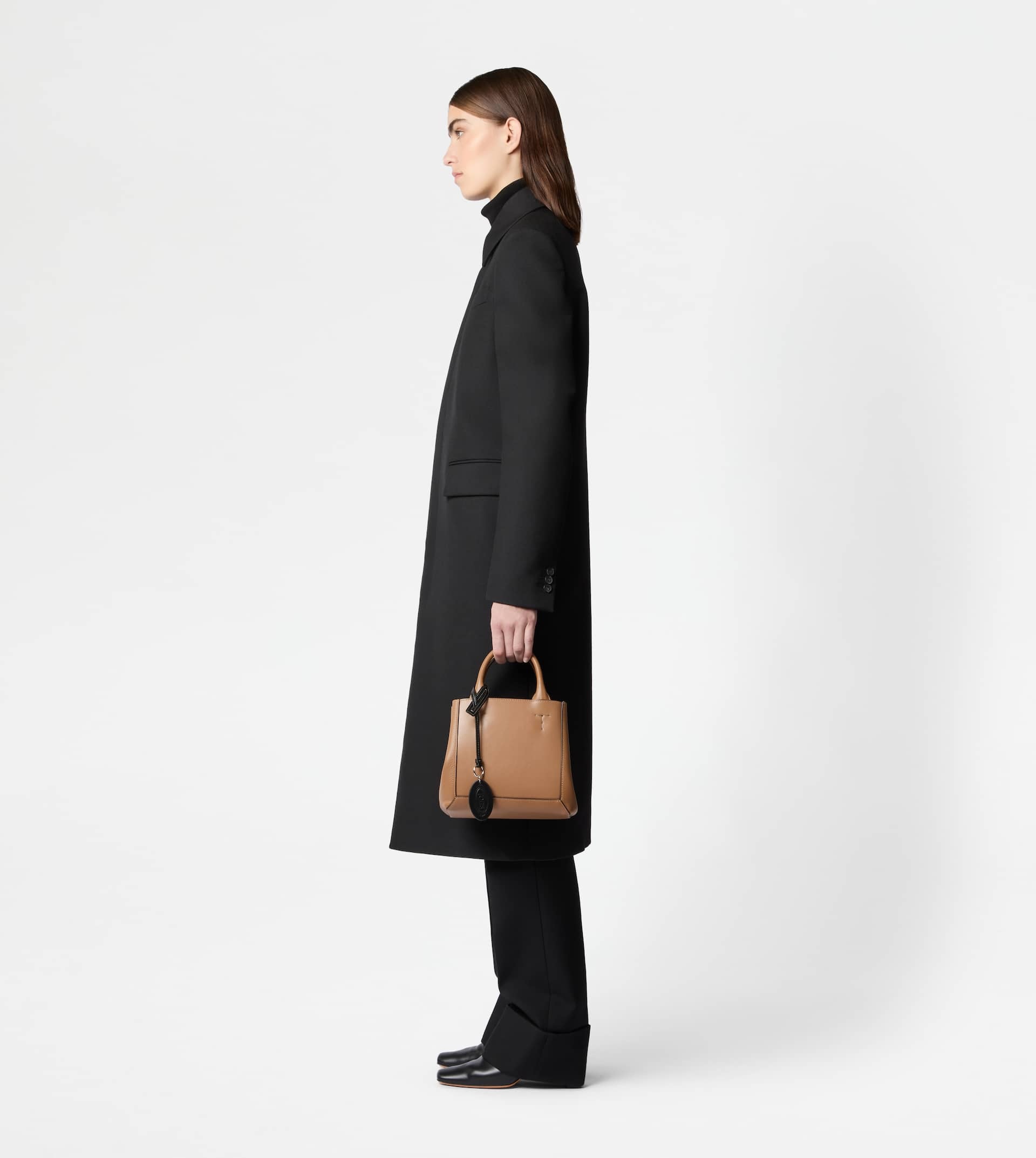 TOD'S DOUBLE UP SHOPPING BAG IN LEATHER SMALL - BROWN, BLACK - 4