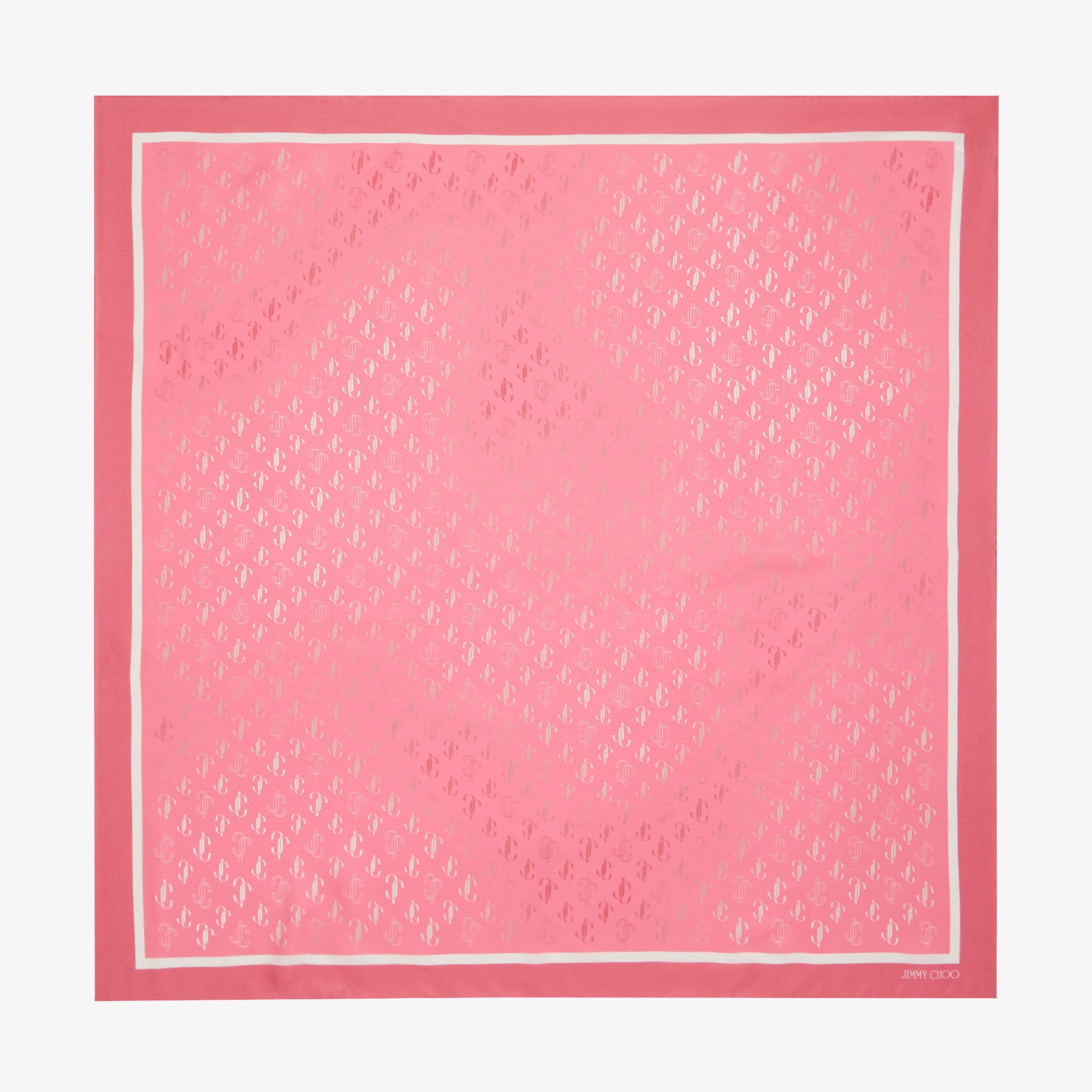 Reta
Candy Pink JC Monogram Printed Silk Foulard - 2