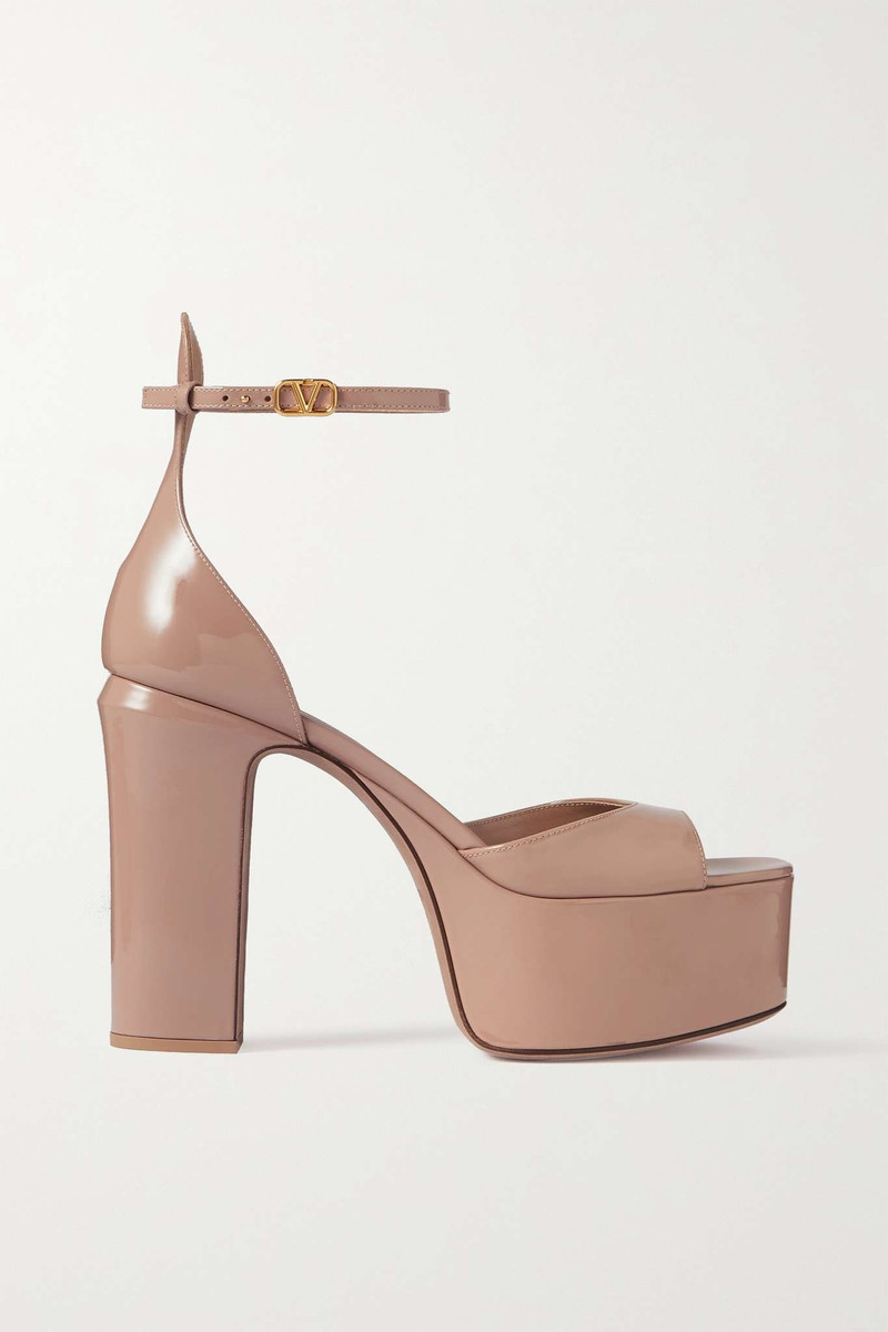 Valentino Garavani Tan-Go 120 patent-leather platform sandals - 1