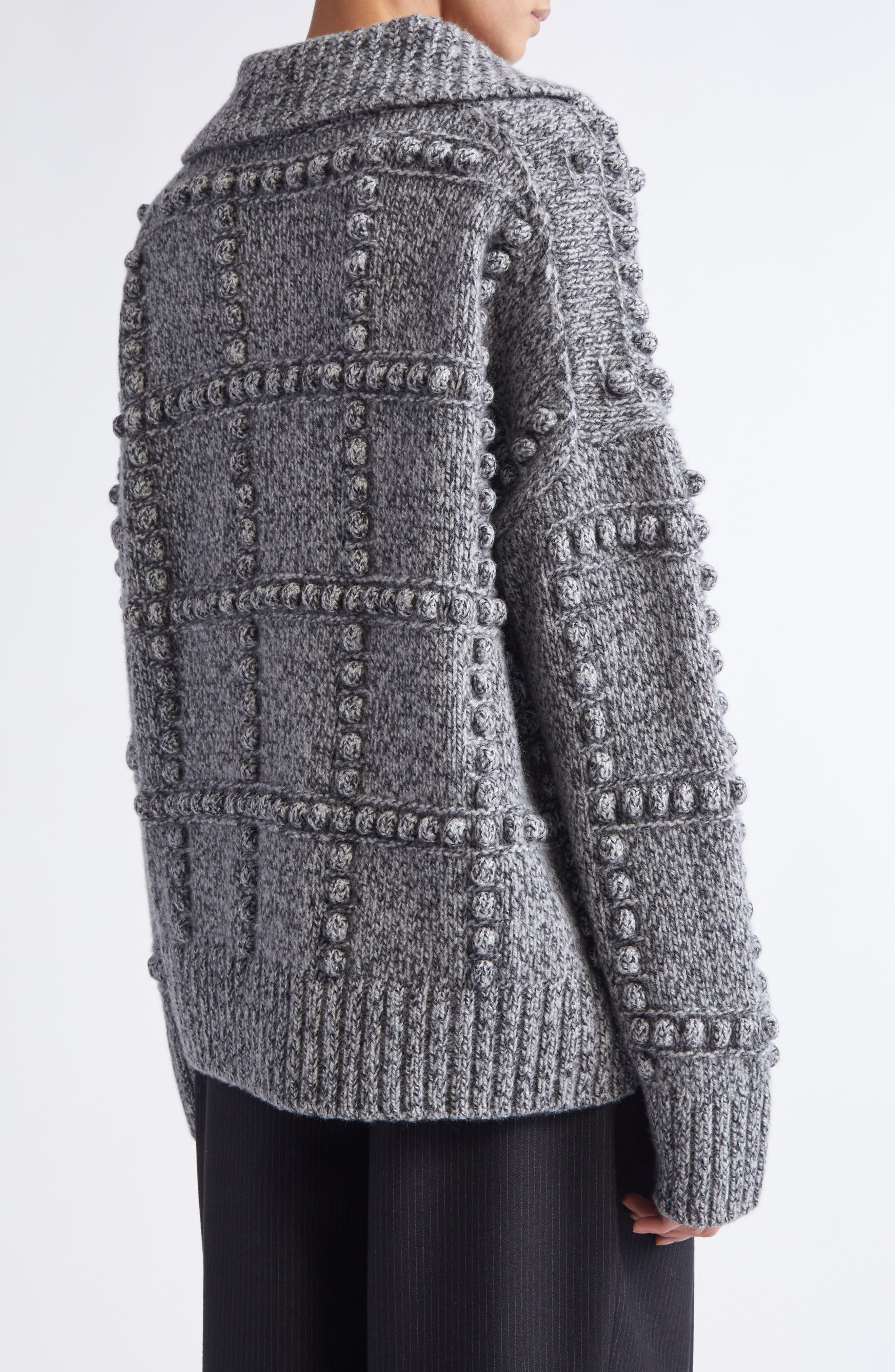 Altuzarra Mitch Merino Wool Sweater in Grey Melange at Nordstrom - 3