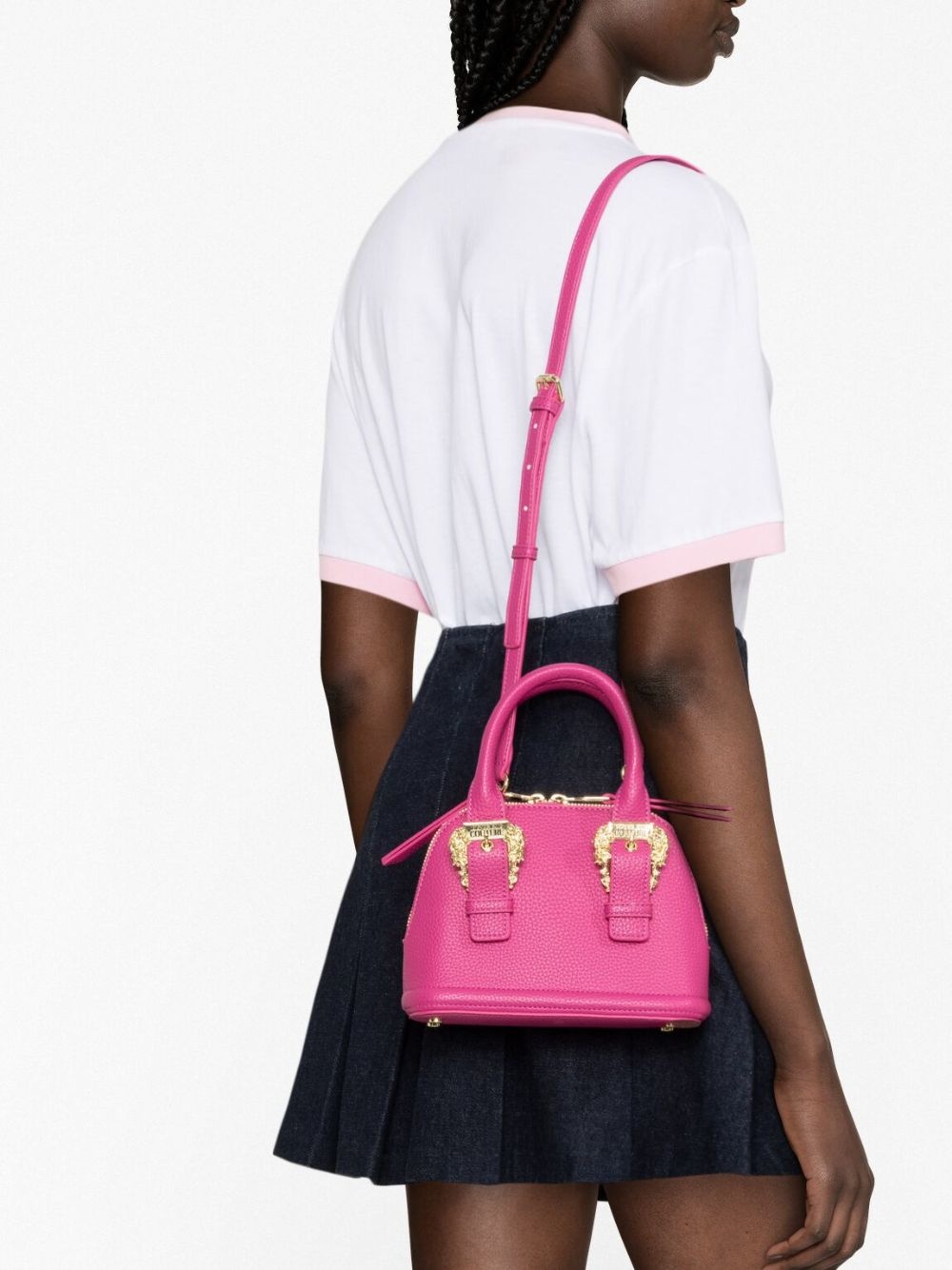 logo-buckle faux-leather tote bag - 3