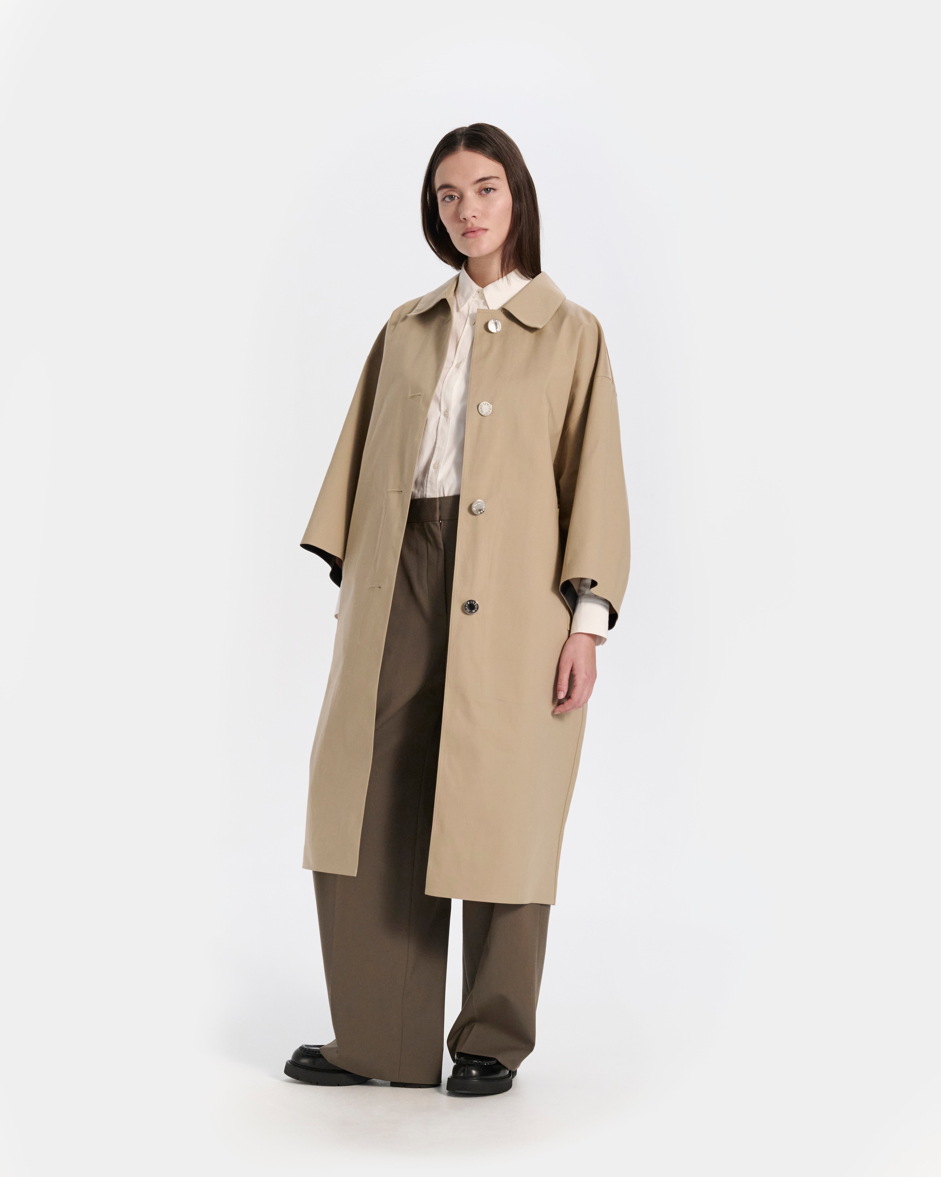 Collin Rubberised Cropped Sleeve Coat - 5