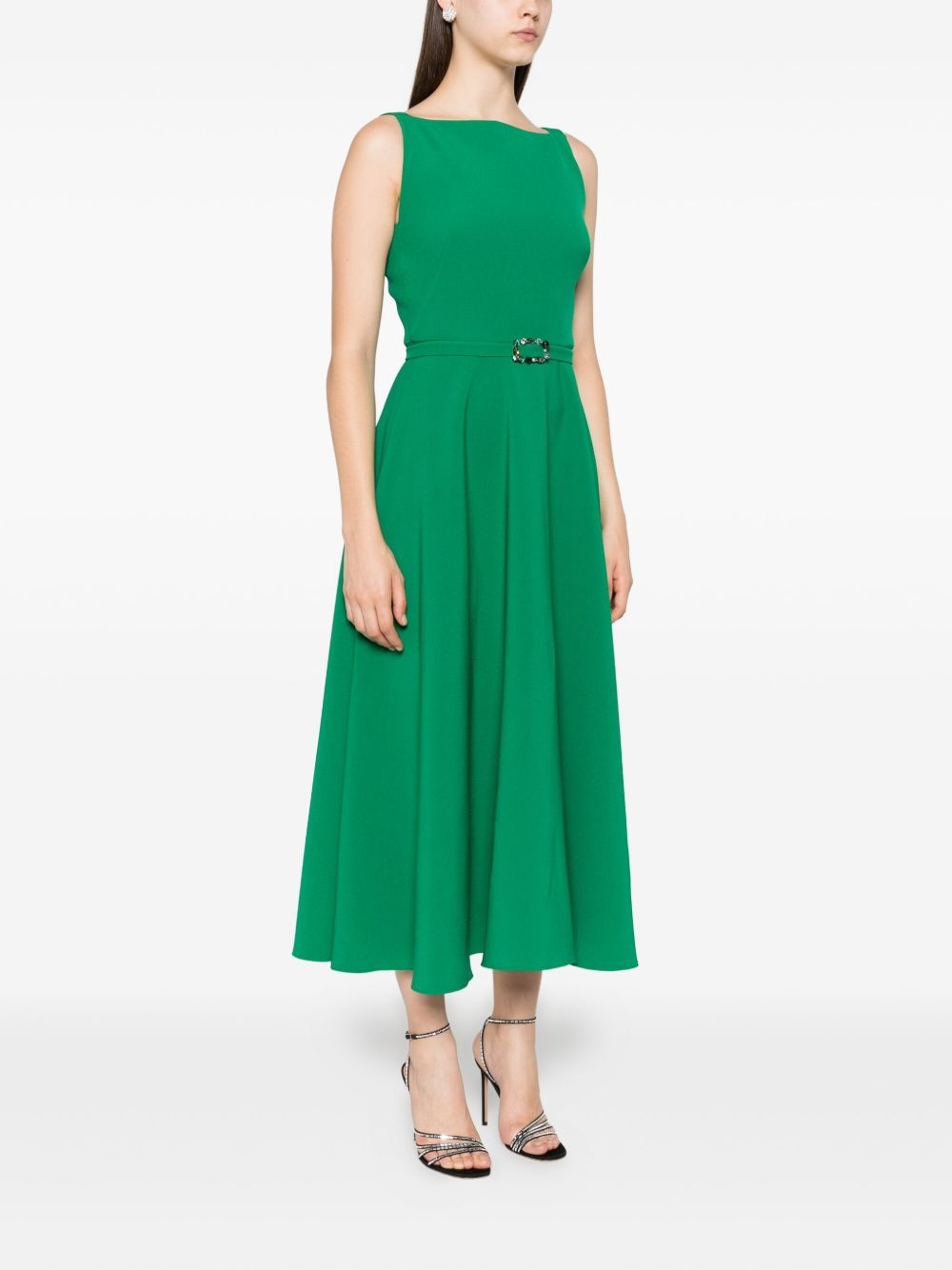 square-neck flared midi day dress - 3