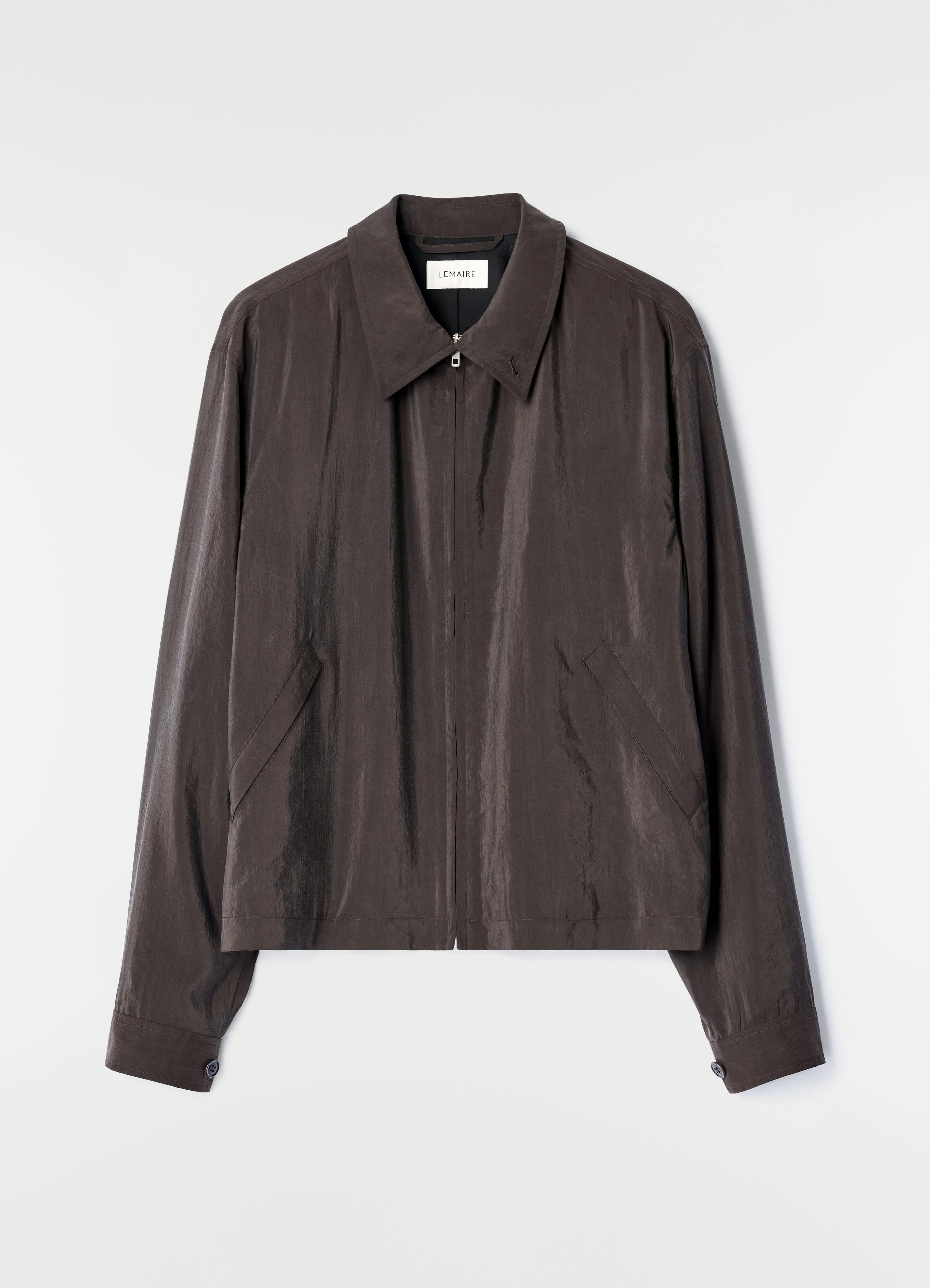 LIGHT ZIPPED BLOUSON IN DRY SILK - 1