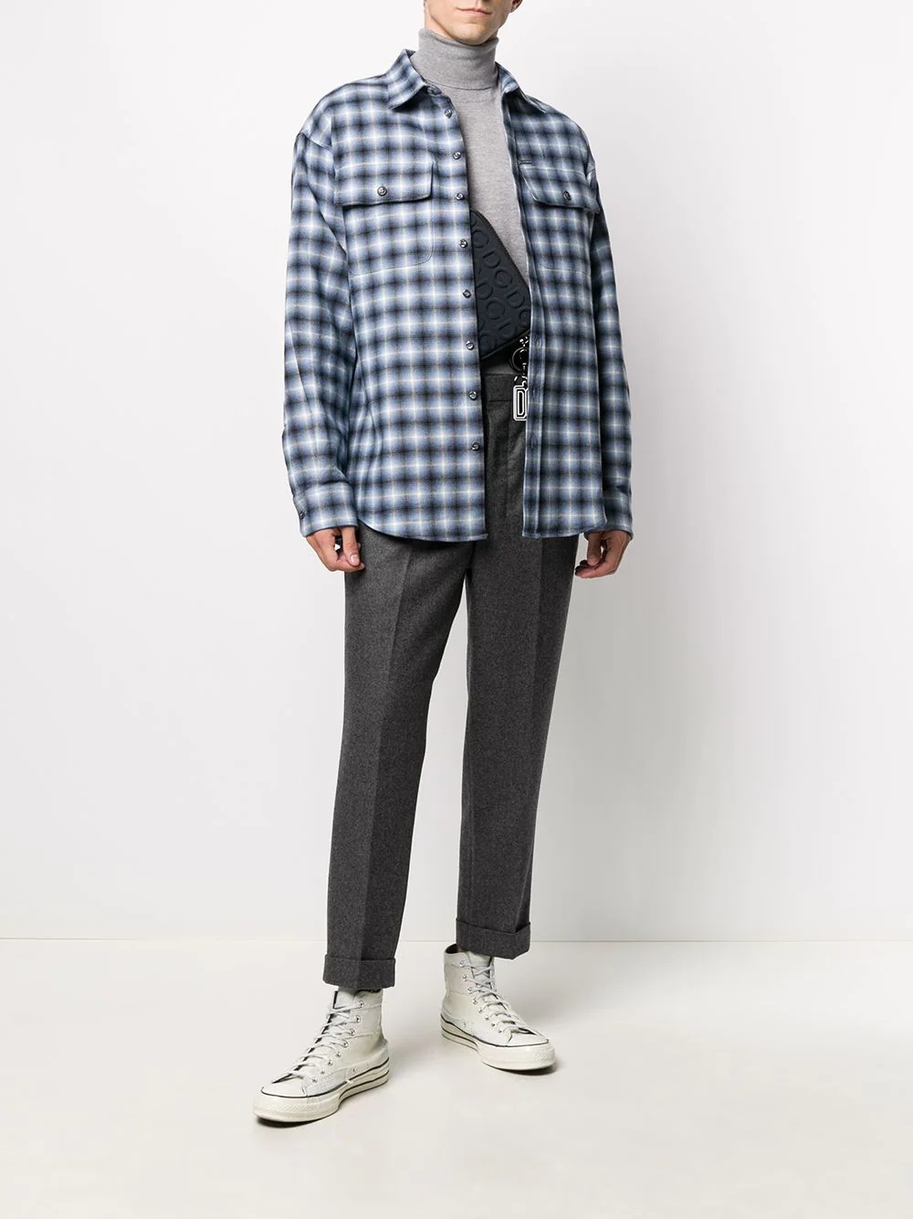 long-sleeve checked shirt - 2