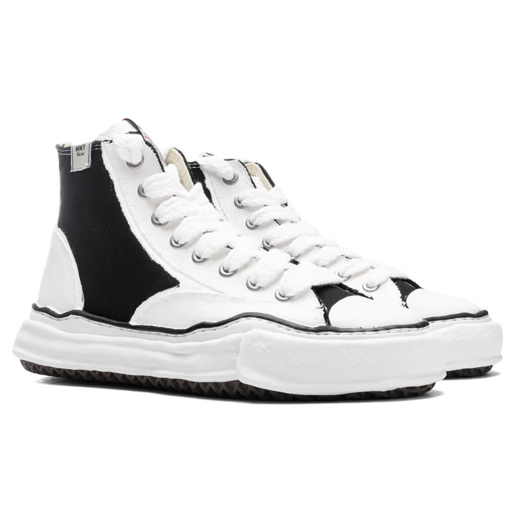 MAISON MIHARA YASUHIRO PETERSON HIGH OG SOLE RUBBER PAINTED CANVAS SNEAKER - BLACK/WHITE - 2