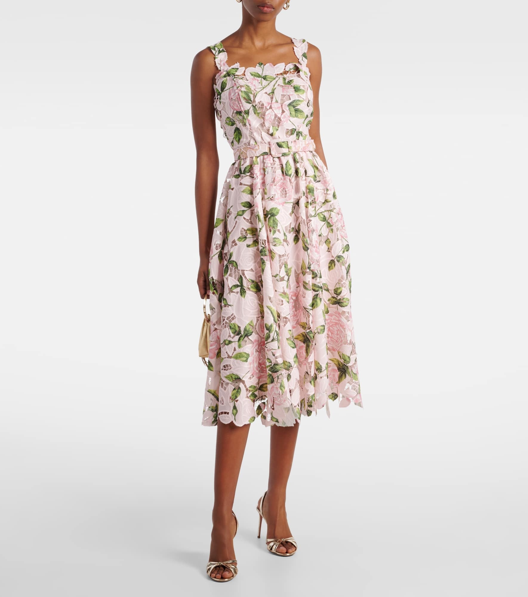 Floral guipure cocktail dress - 2