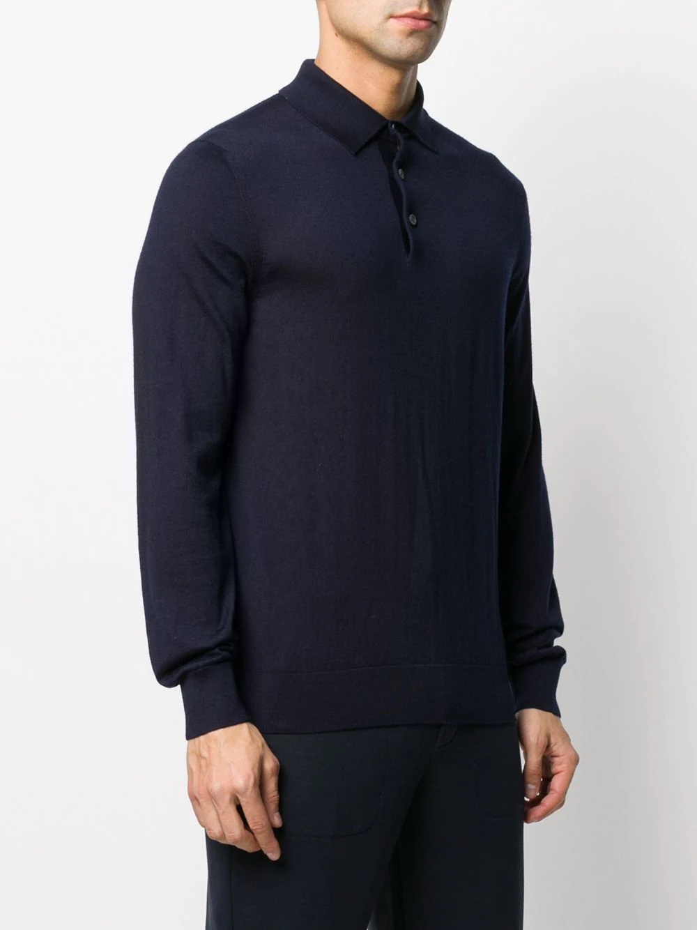 fine knit polo top - 3