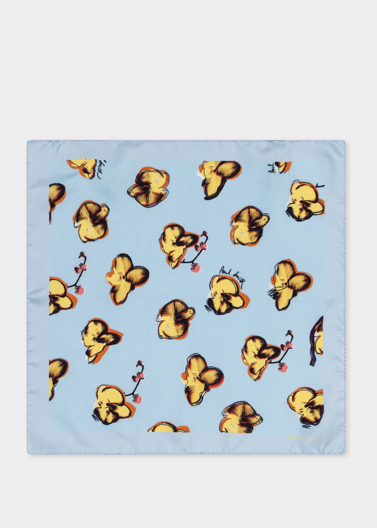 Floral Print Silk Pocket Square - 1