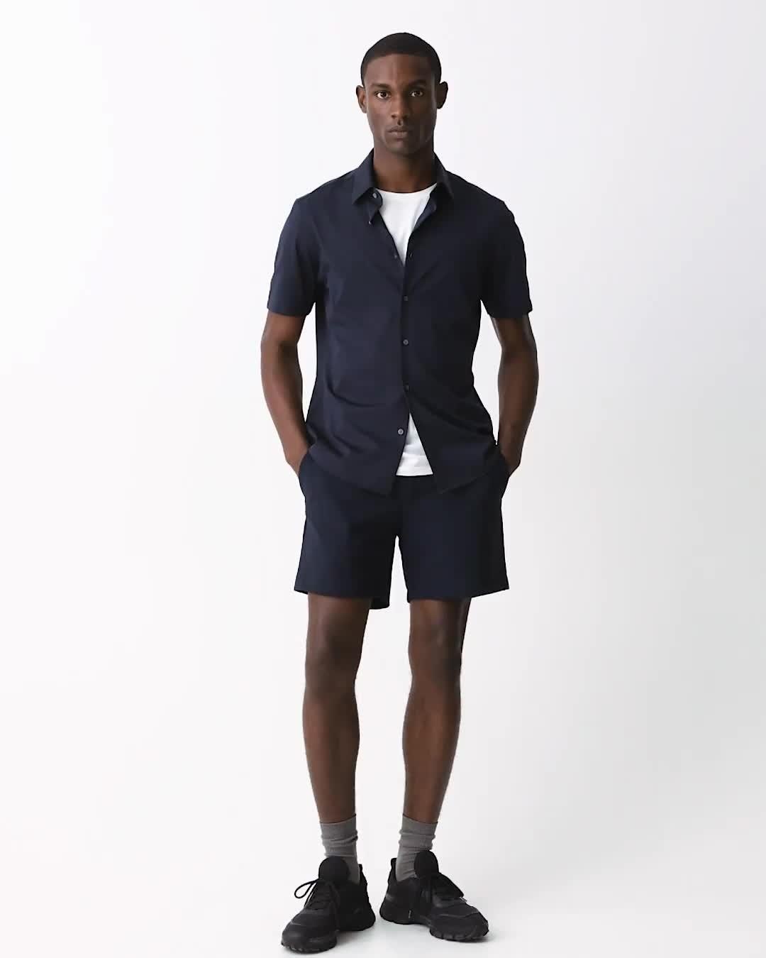 Irving Short-Sleeve Shirt in Structure Knit - 7