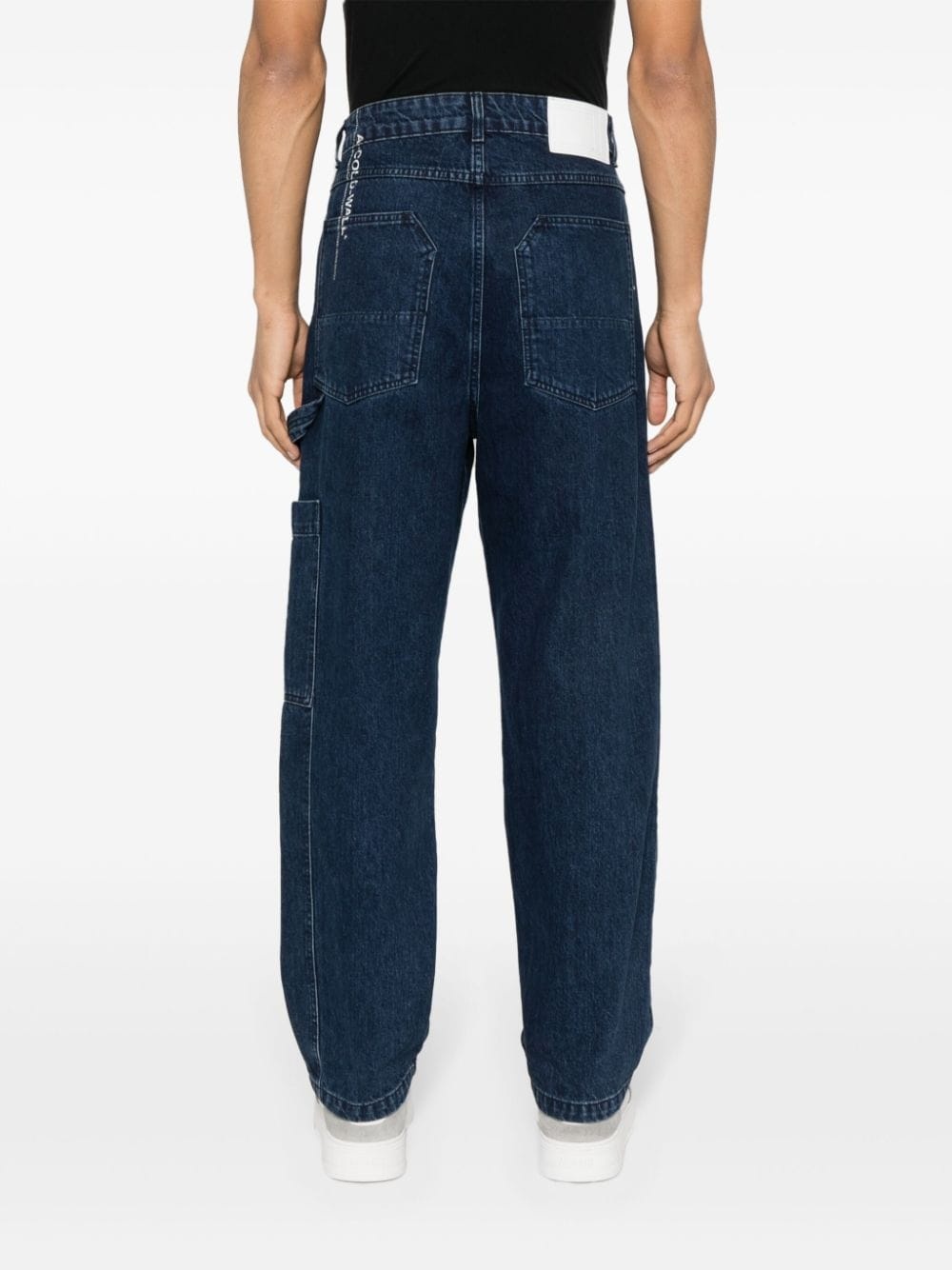 logo-printed wide-leg jeans - 4