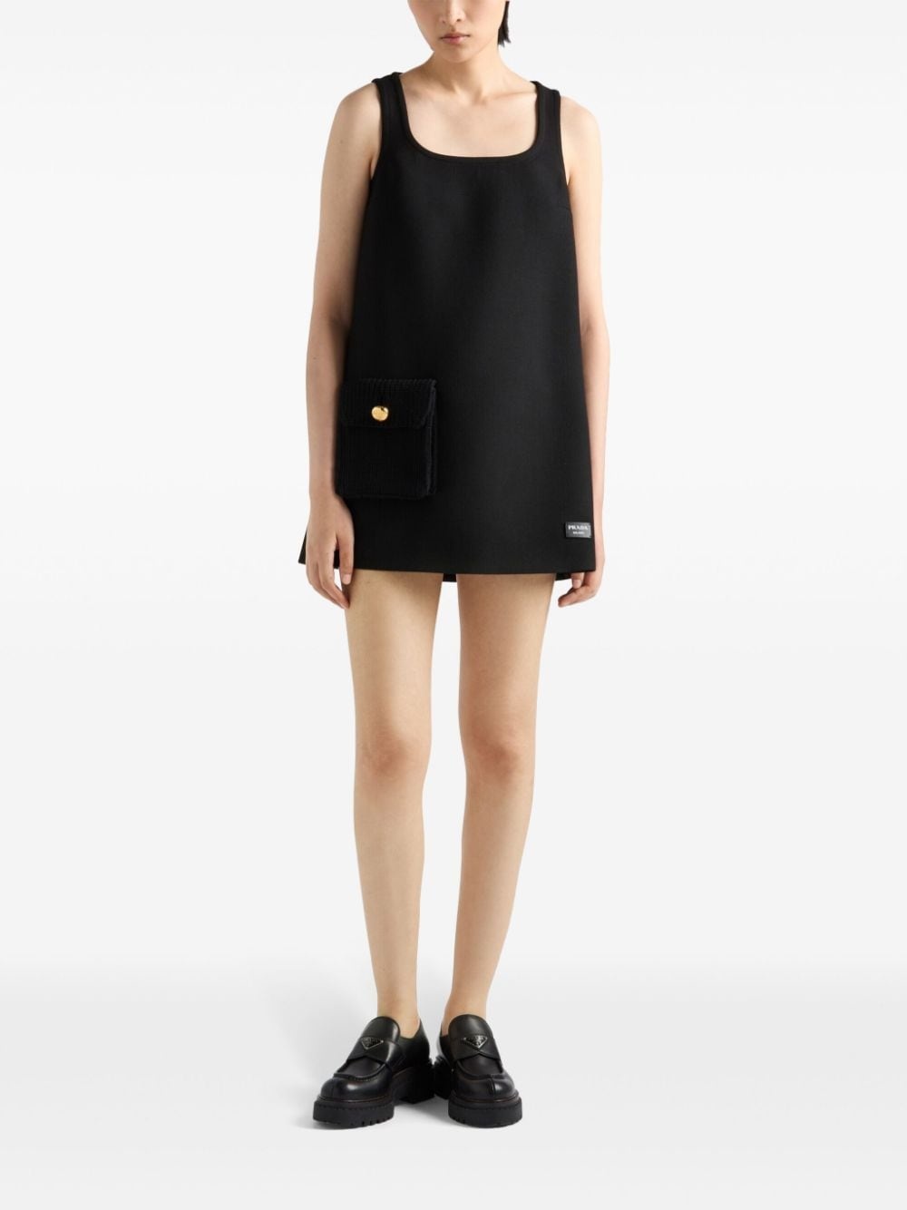 【プラダ・PRADA】Natte minidress Black Natté Mini-dress | PRADA