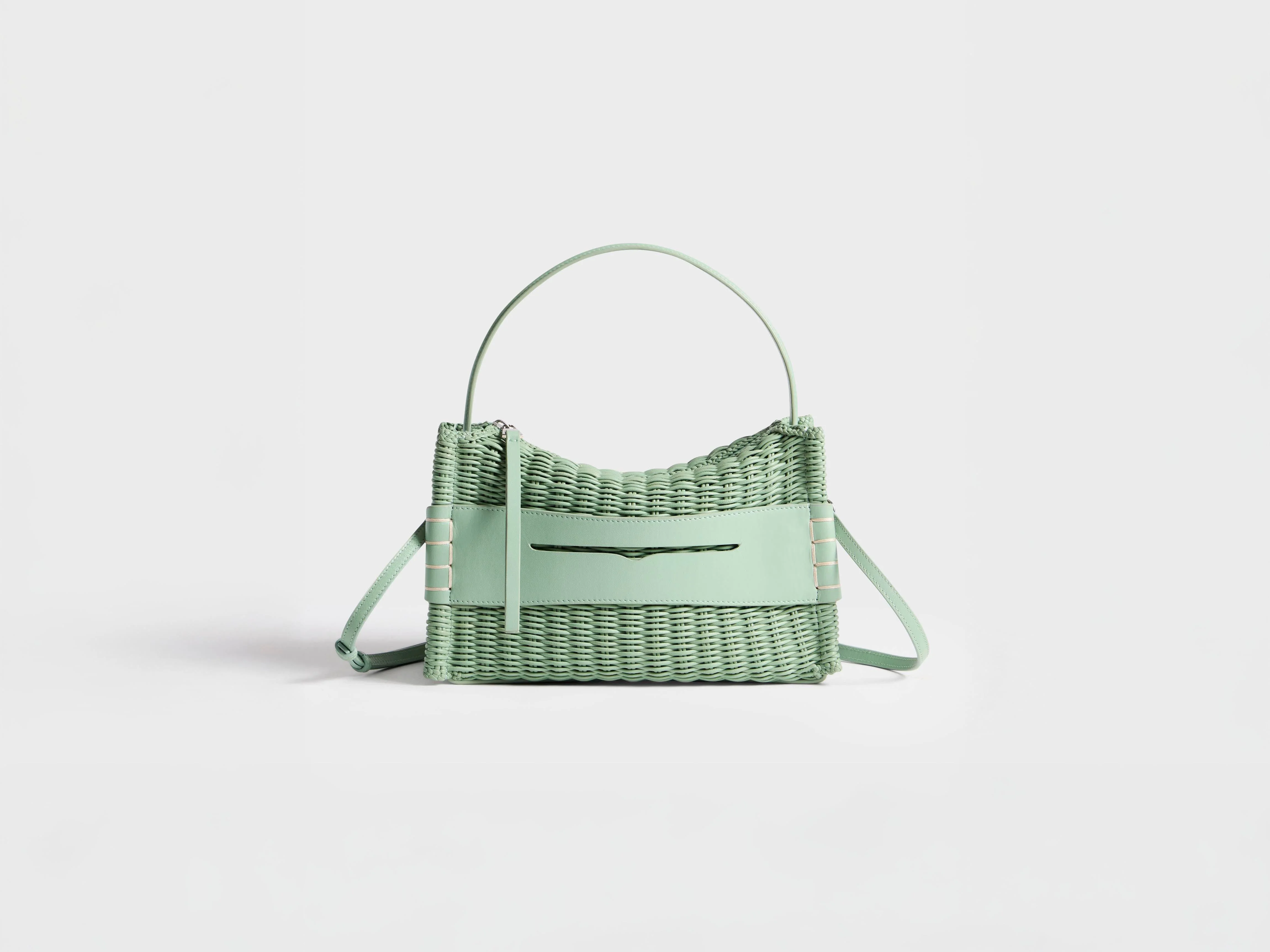 LOAFER BAG IN SAGE WOVEN LEATHER - 1