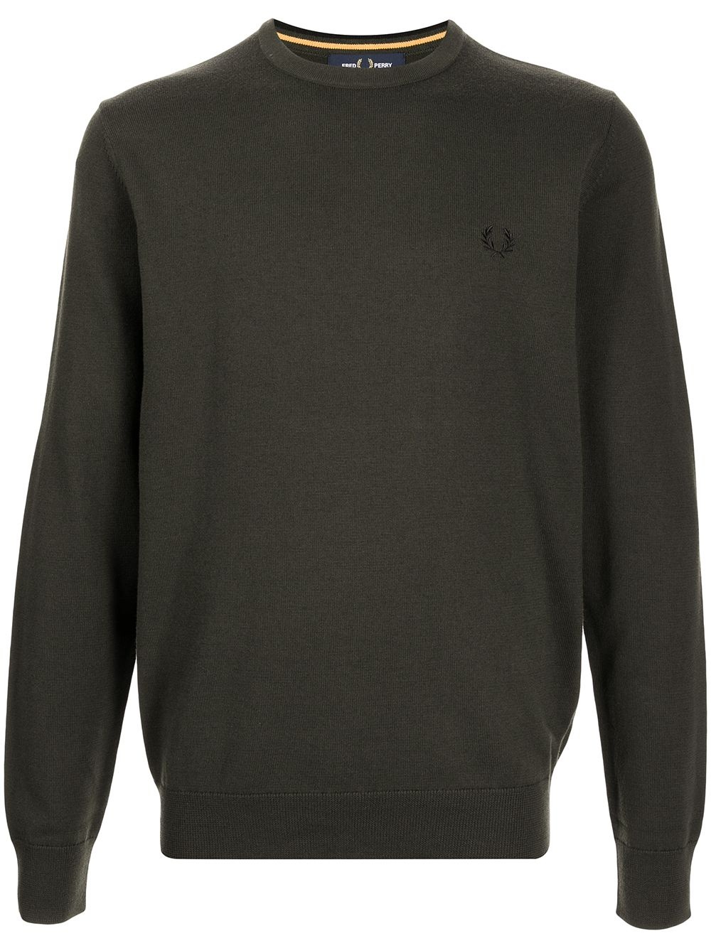 logo-embroidered crew neck jumper - 1