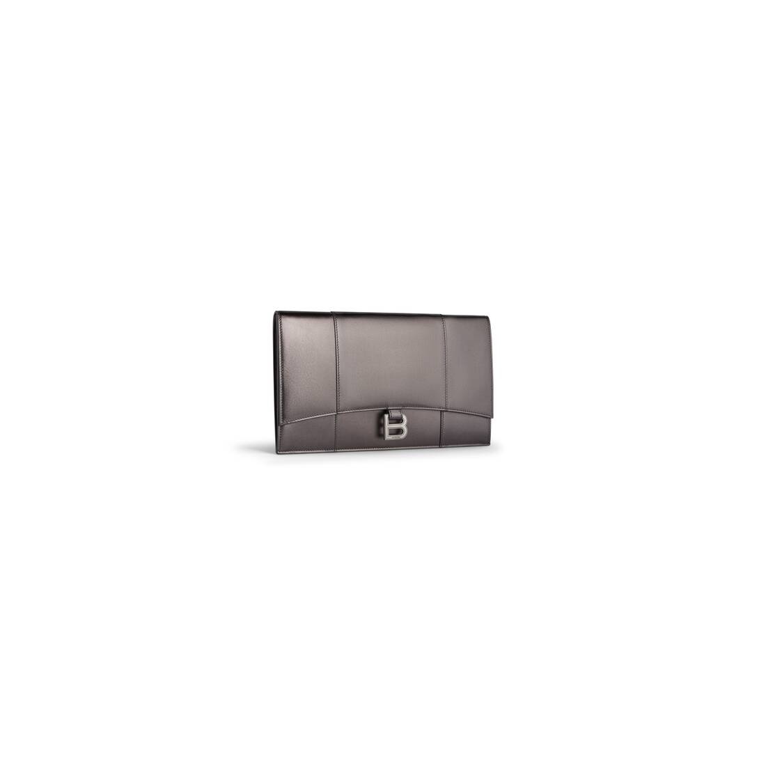 Balenciaga Hourglass Wallet on Chain Metallized - Grey & Silver - Women's - Calfskin