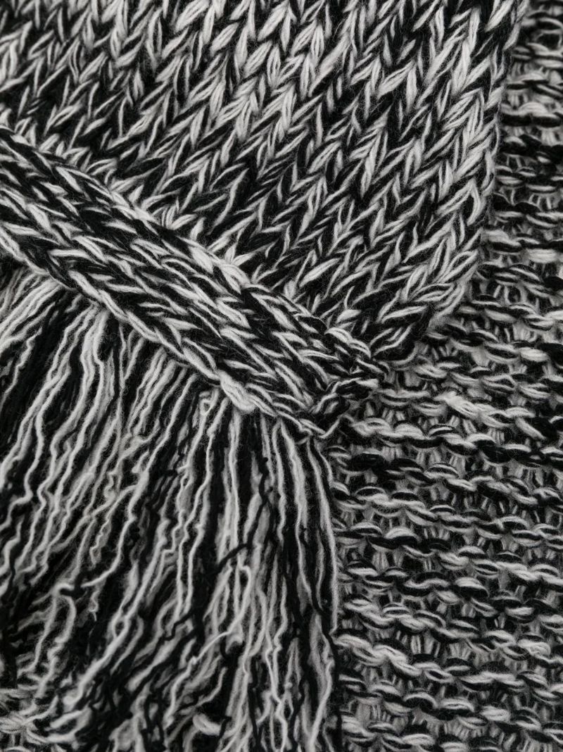 fringe-detail wool scarf - 3
