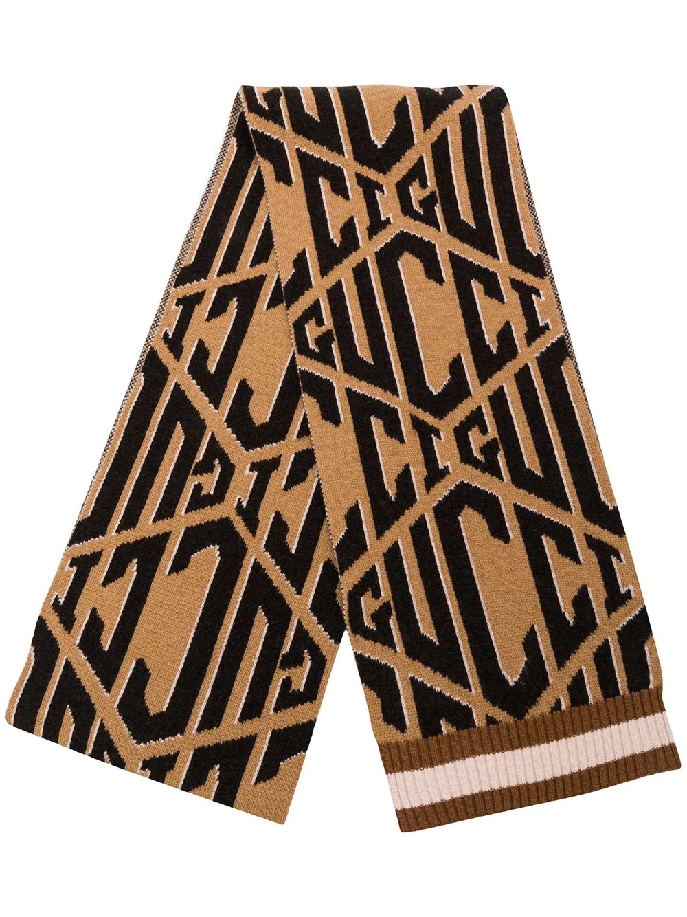 logo printed scarf  - 1