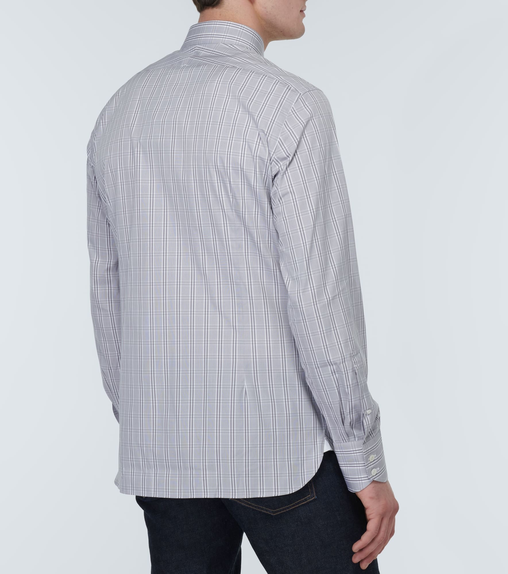 Checked cotton poplin shirt - 4