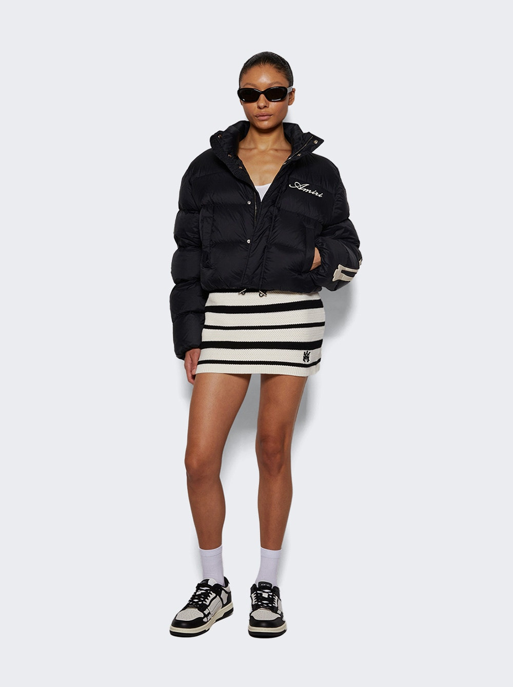 Bones Cropped Down Jacket Black - 2