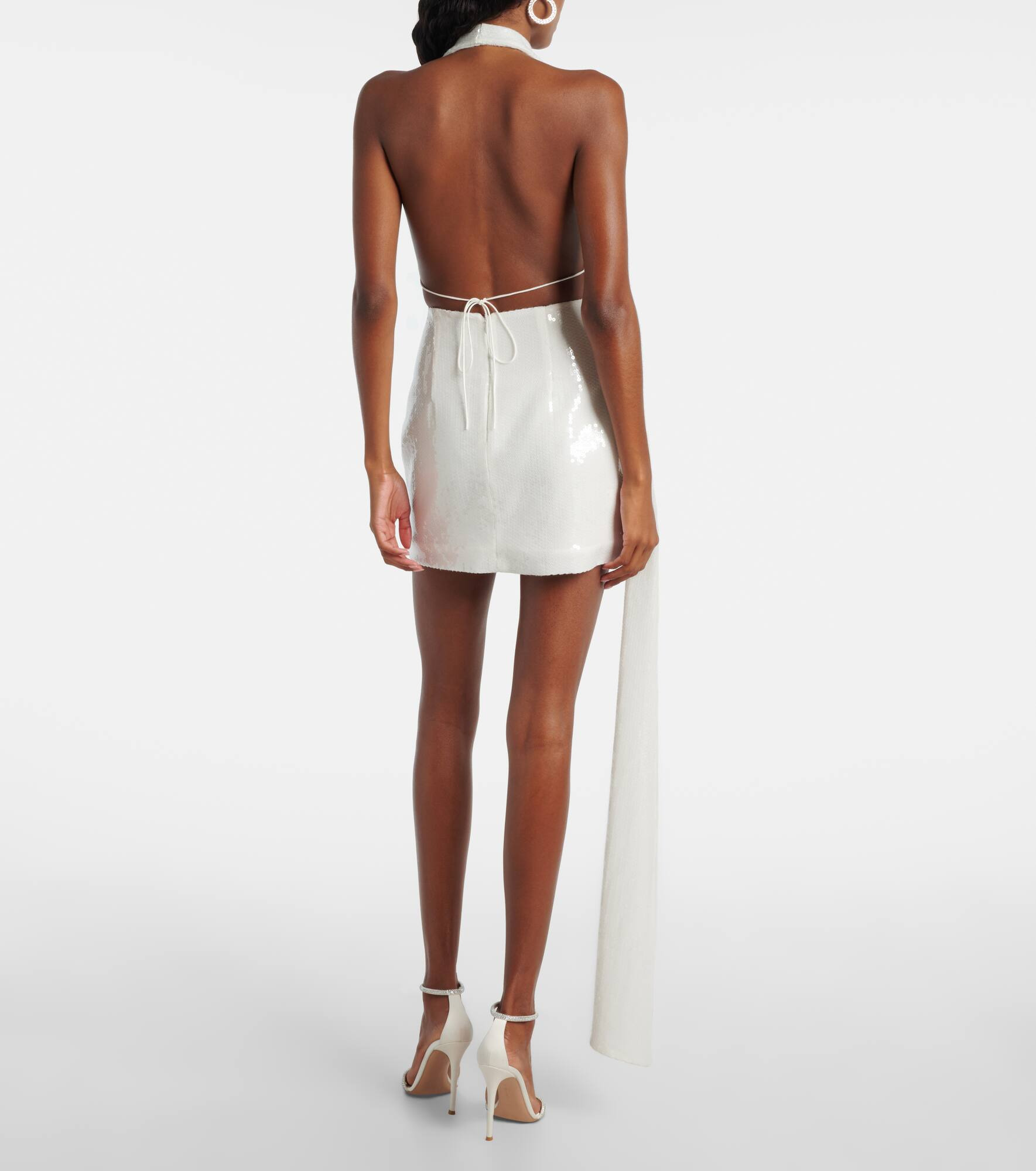 Bridal sequined open-back minidress - 3