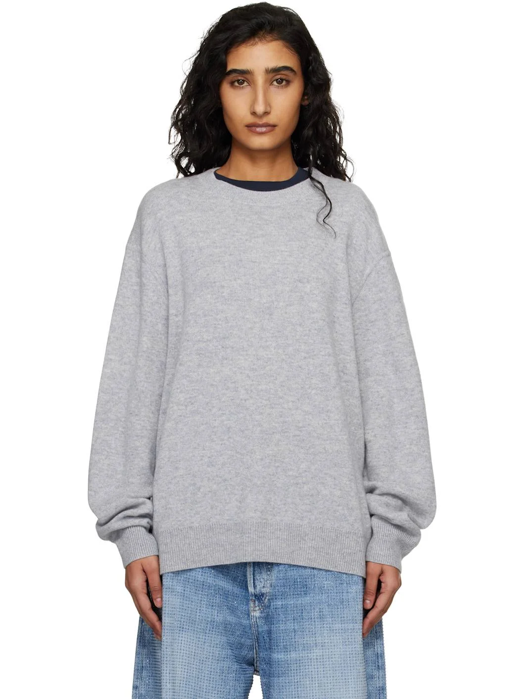 Gray Cashmere Sweater - 1