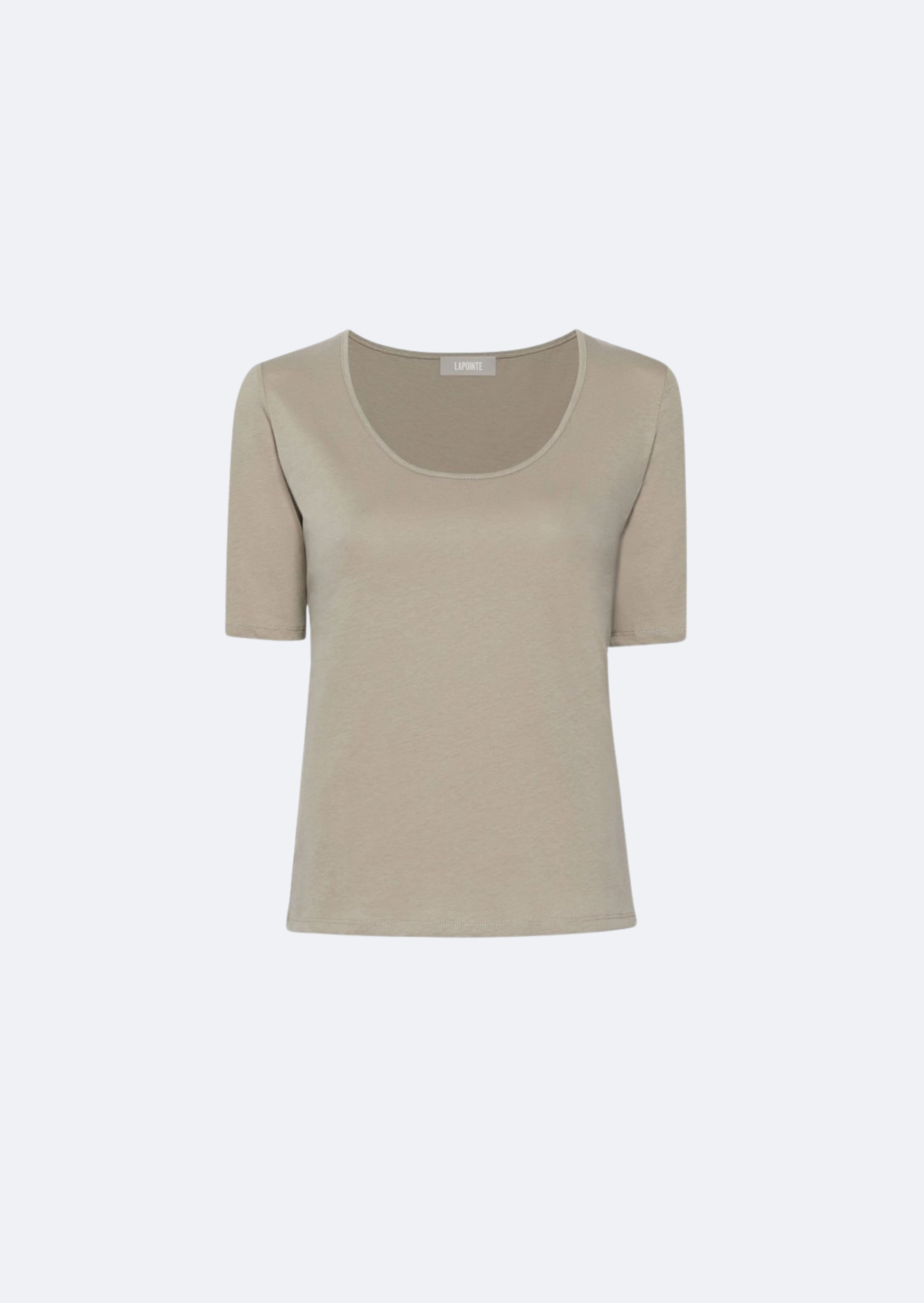 Cotton Scoop Neck Tee - 1