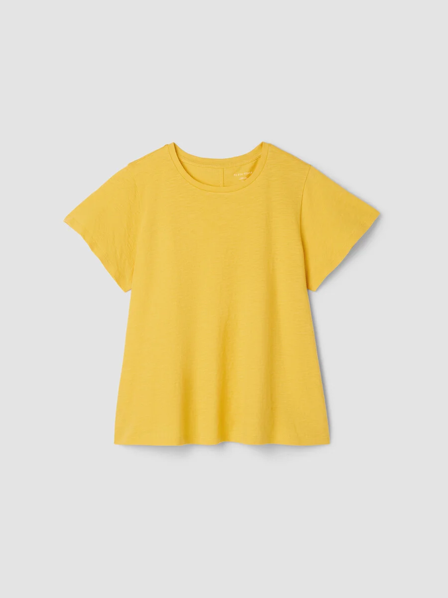 Organic Cotton Slubby Jersey Crew Neck Tee - 1