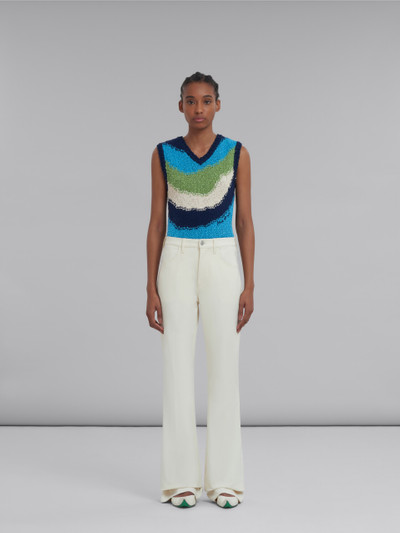 Marni WHITE FLARED JERSEY TROUSERS outlook