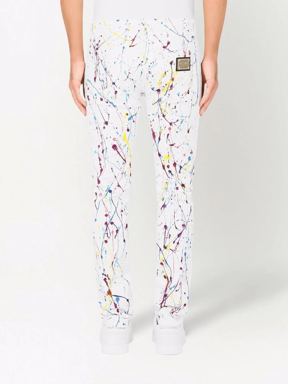 paint-splatter detail skinny jeans - 4