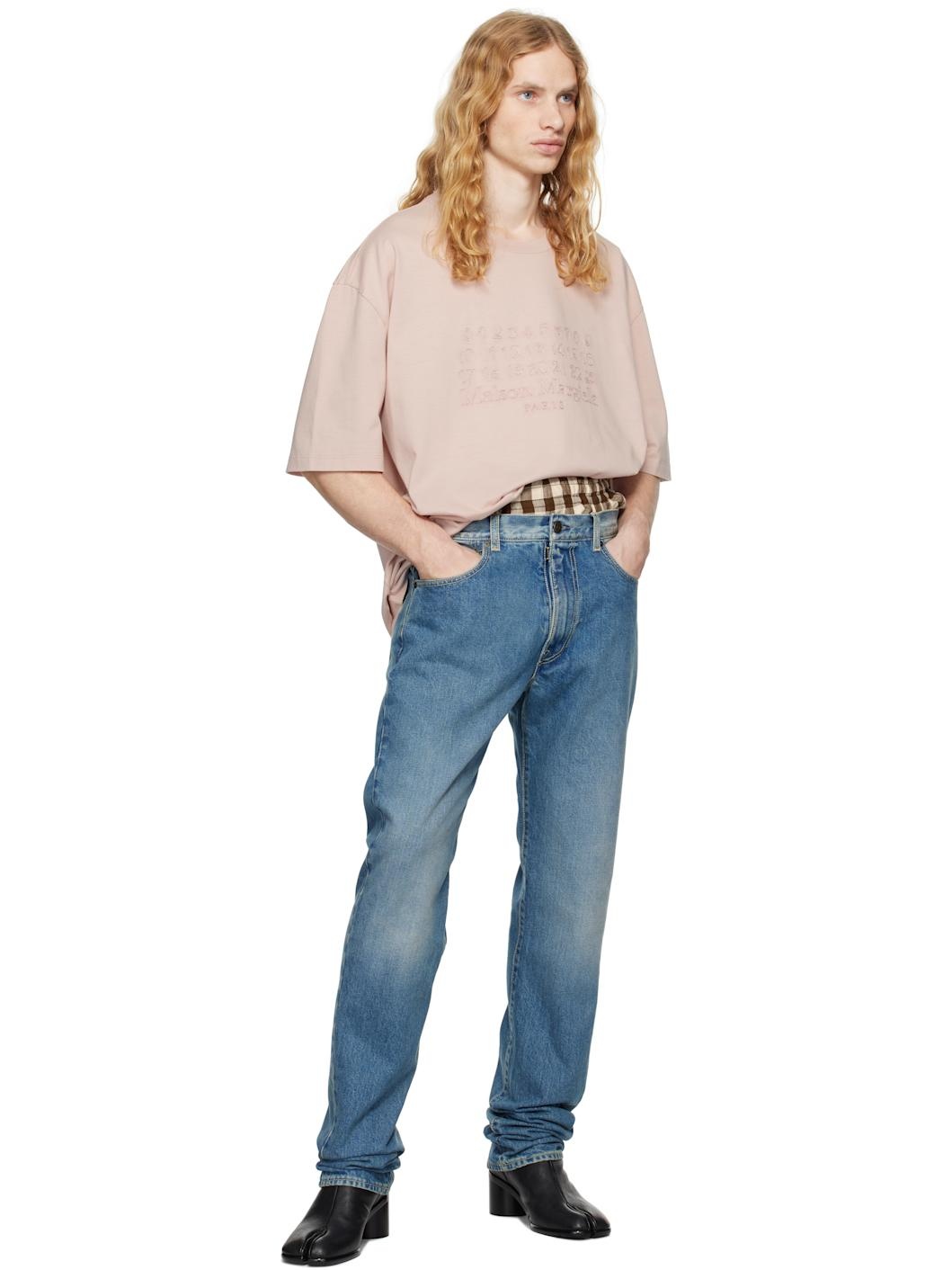 Blue Turn-Up Jeans - 4