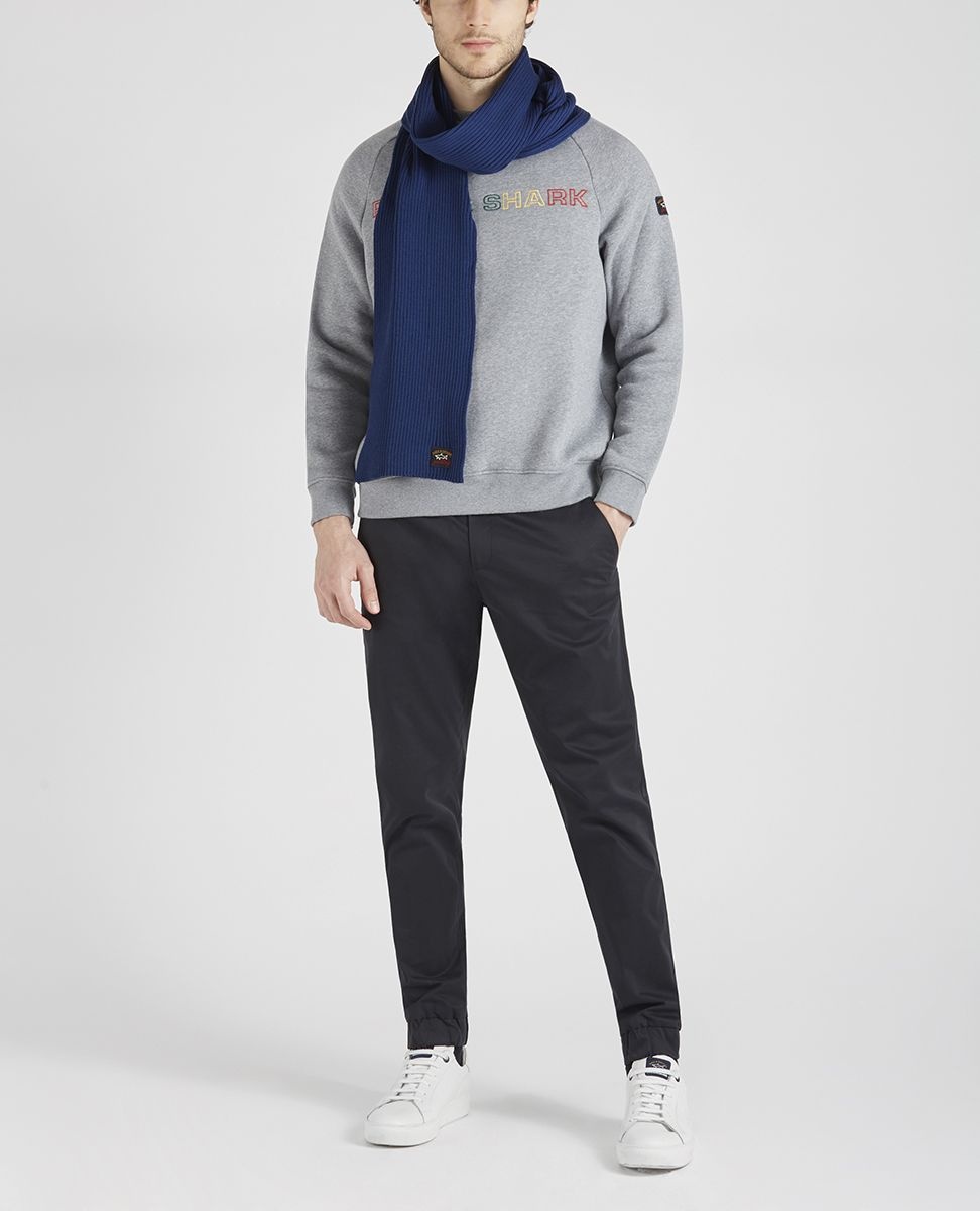 Wool scarf with iconic badge - 2