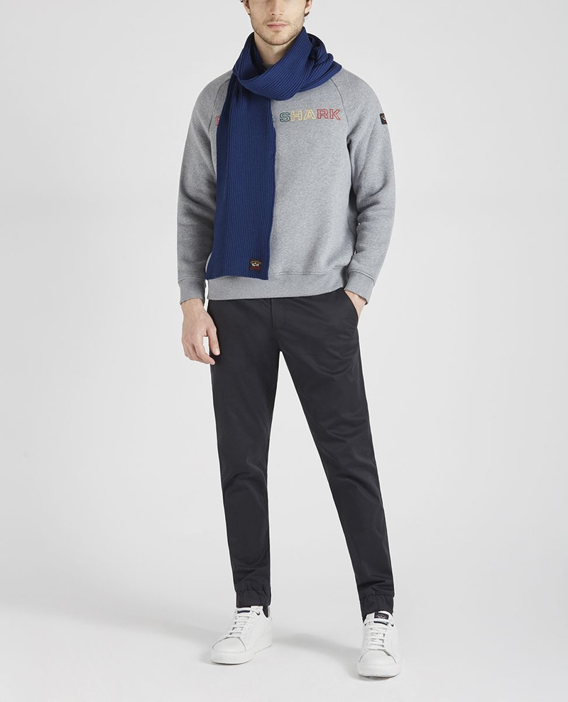 Paul & Shark Wool scarf with iconic badge outlook