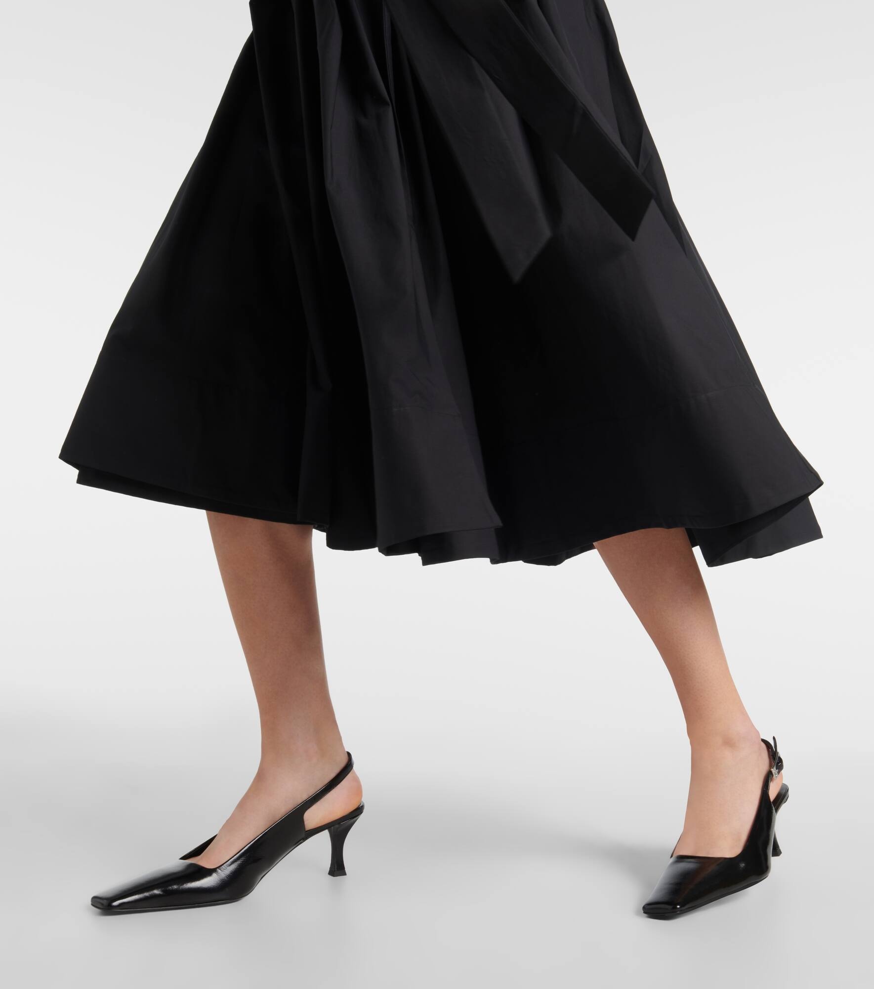 White Label Peters cotton poplin midi skirt - 5