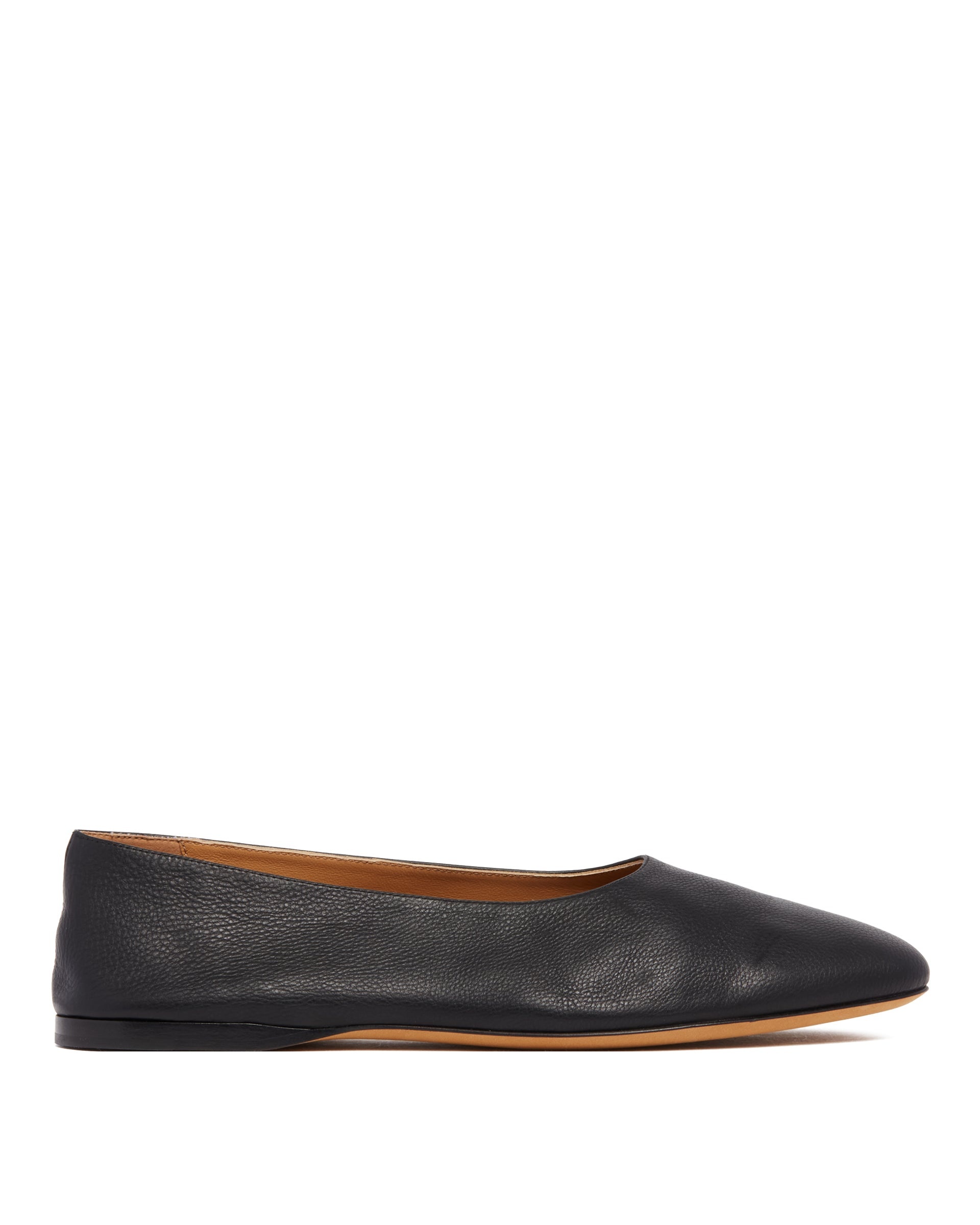Black Awar Leather Flats - 1