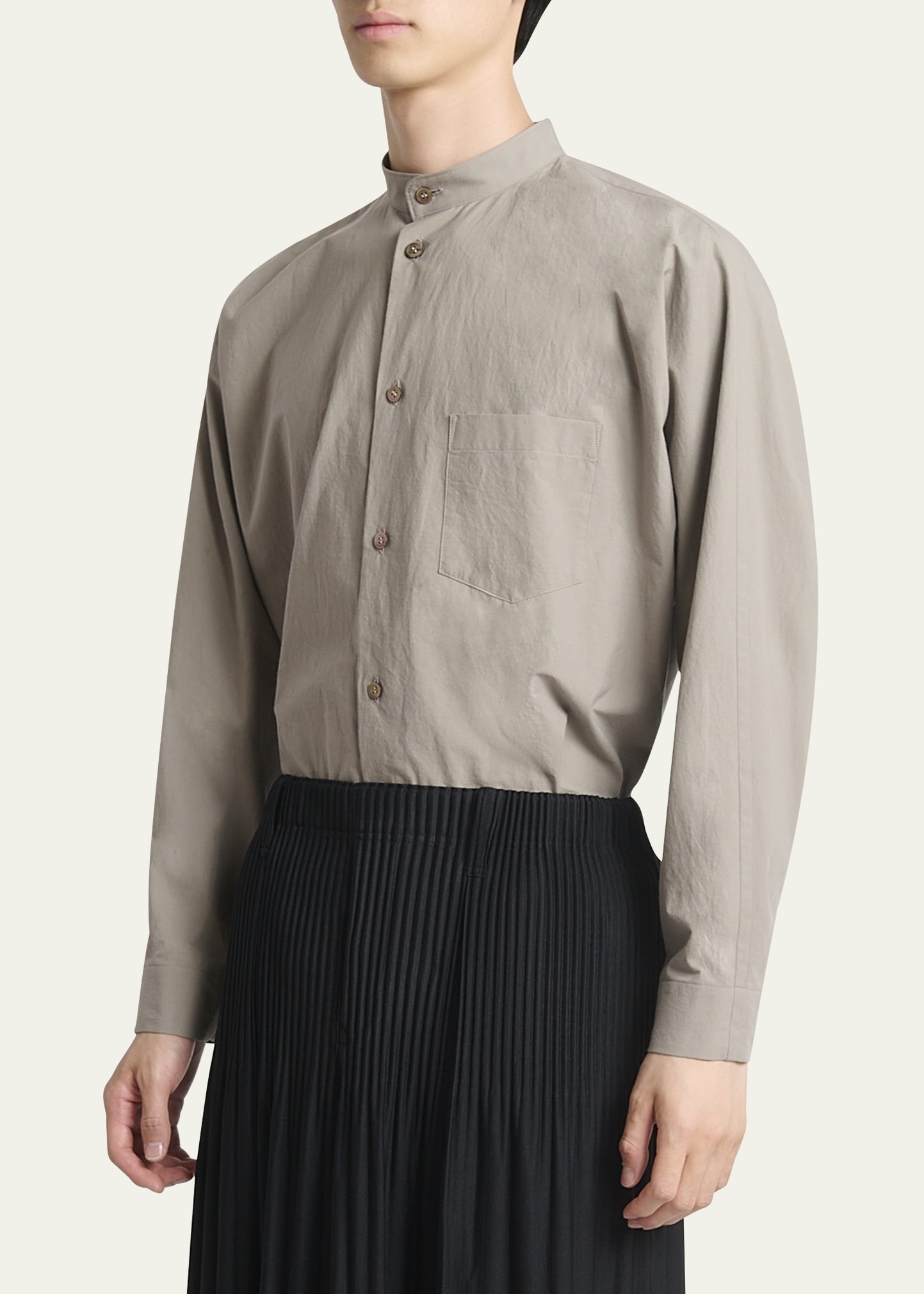 Men's Streamline Band-Collar Sport Shirt - 4