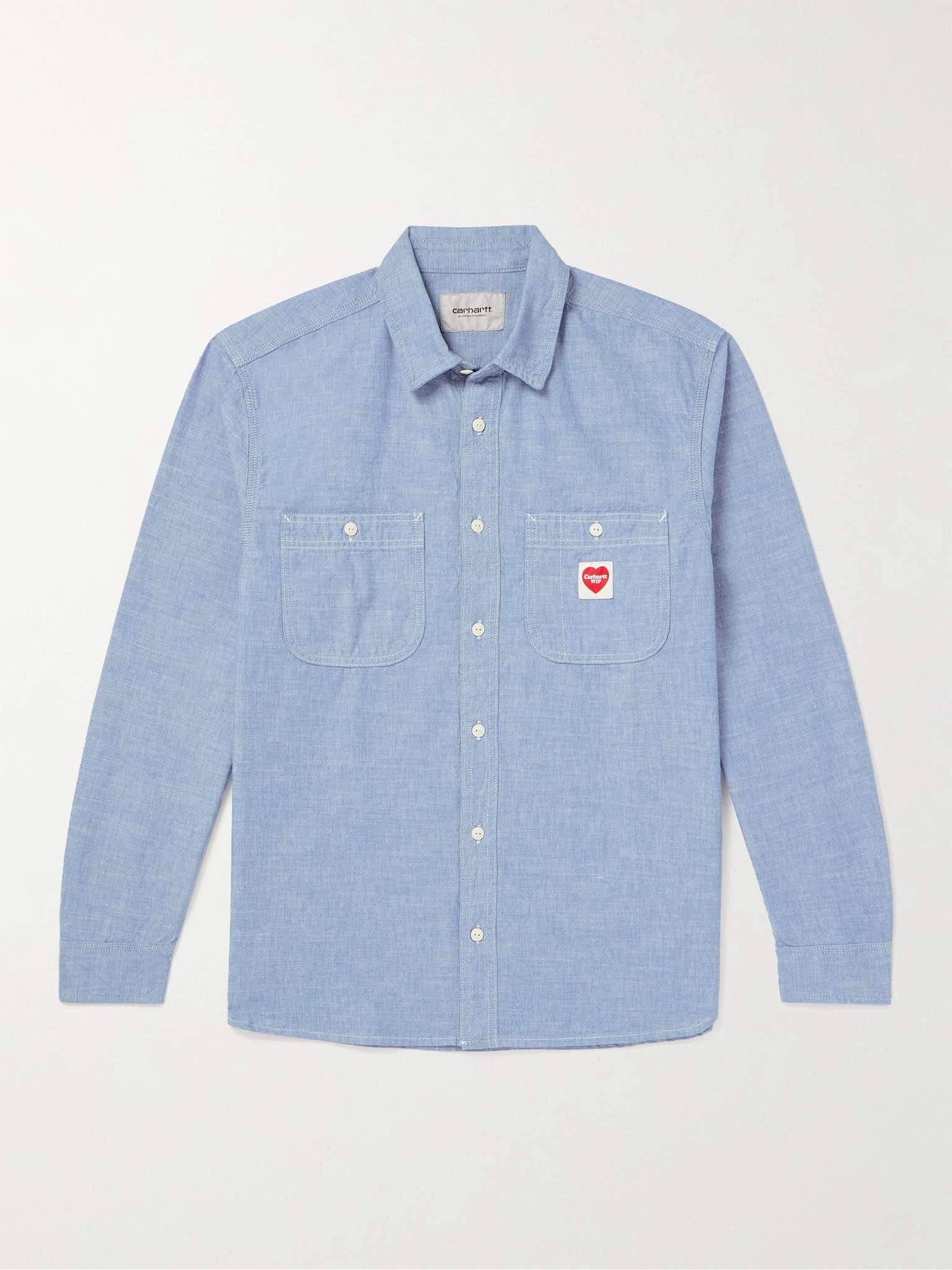 Clink Heart Logo-Appliquéd Cotton-Chambray Shirt - 1